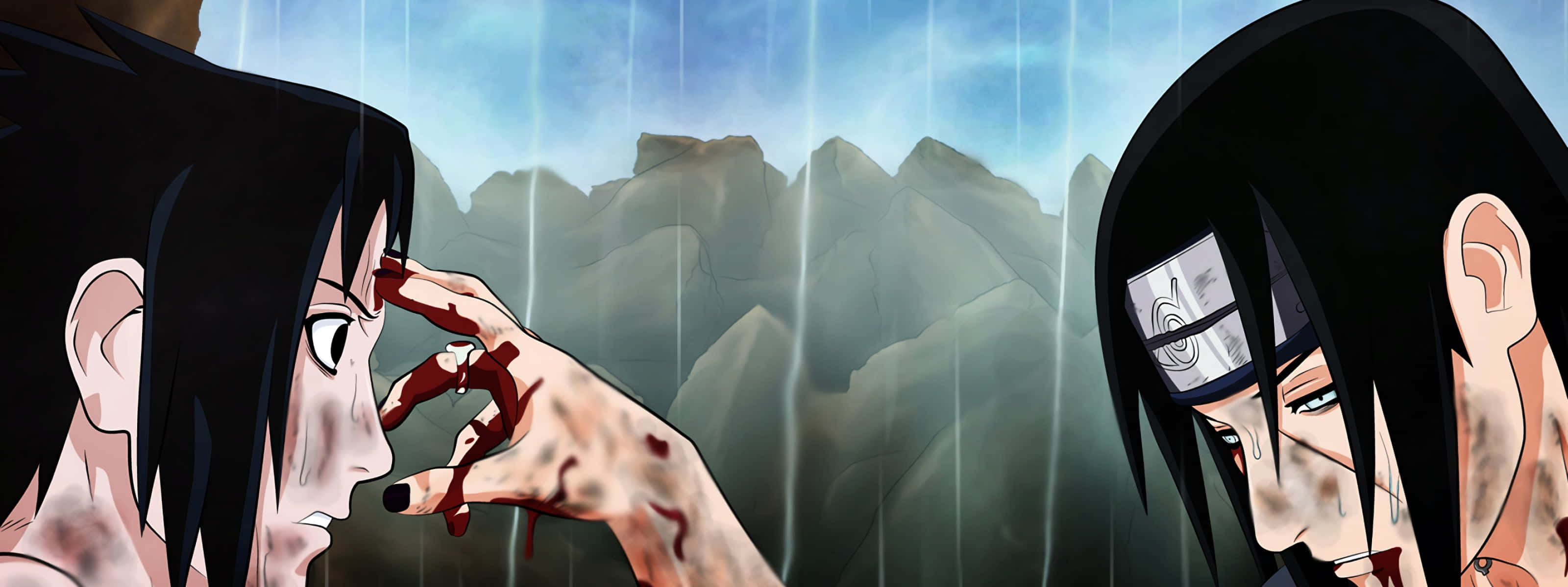 Doble Monitor Anime Sasuke VS. Itachi Fondos de pantalla