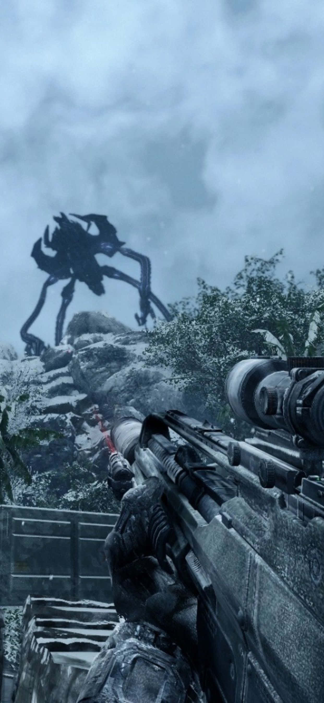 "Domina el campo de batalla con poder legendario y visuales en el iPhone Xs Max Crysis Warhead." Fondos de pantalla