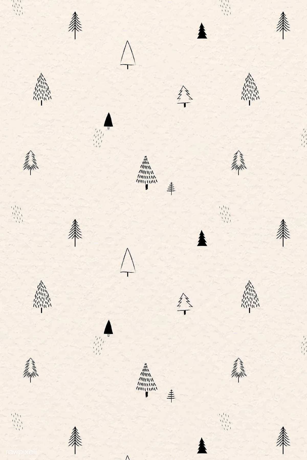 Doodle de Árboles de Navidad Sencillos Fondos de pantalla