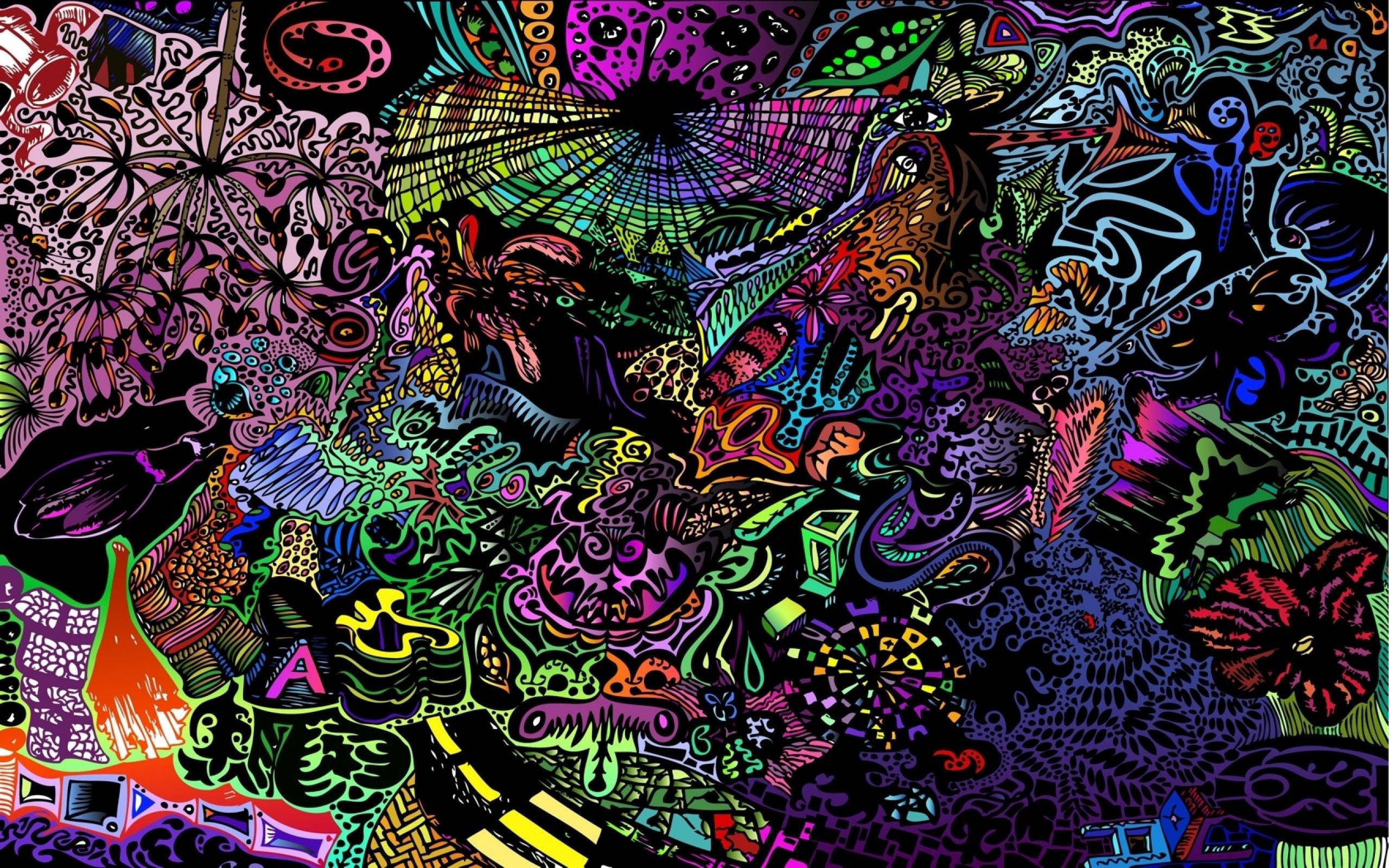 Doodle estético oscuro y psicodélico Fondos de pantalla