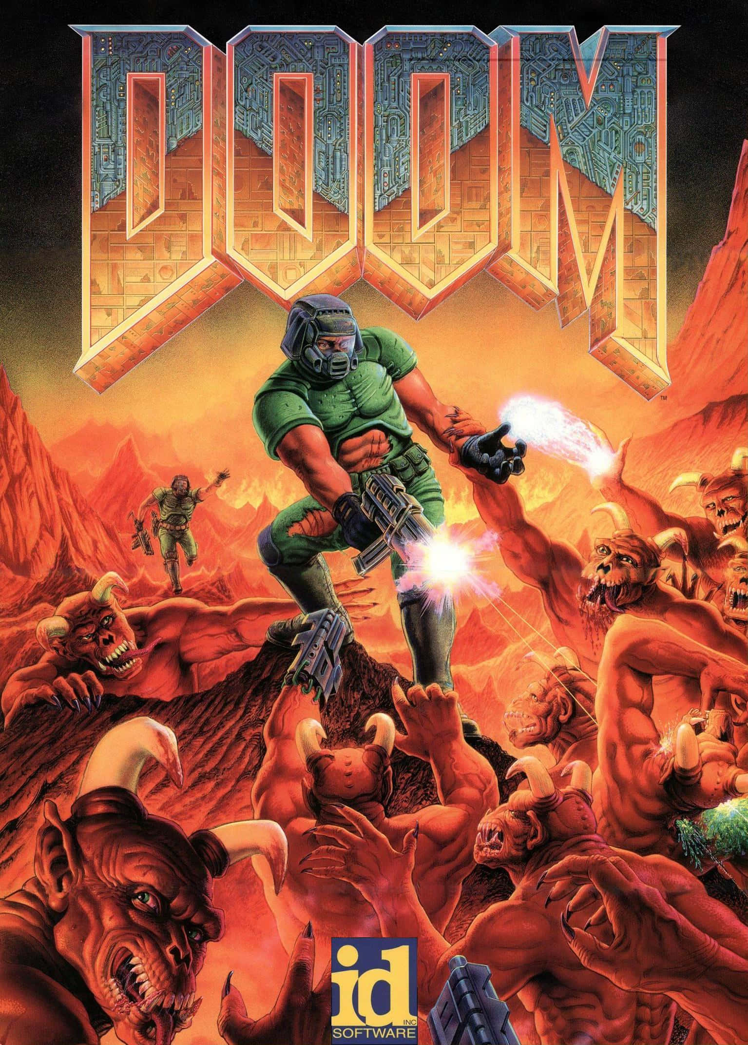 Doom Guy Luchando contra Monstruos Pixel 3xl Fondo de Doom Eternal Fondos de pantalla
