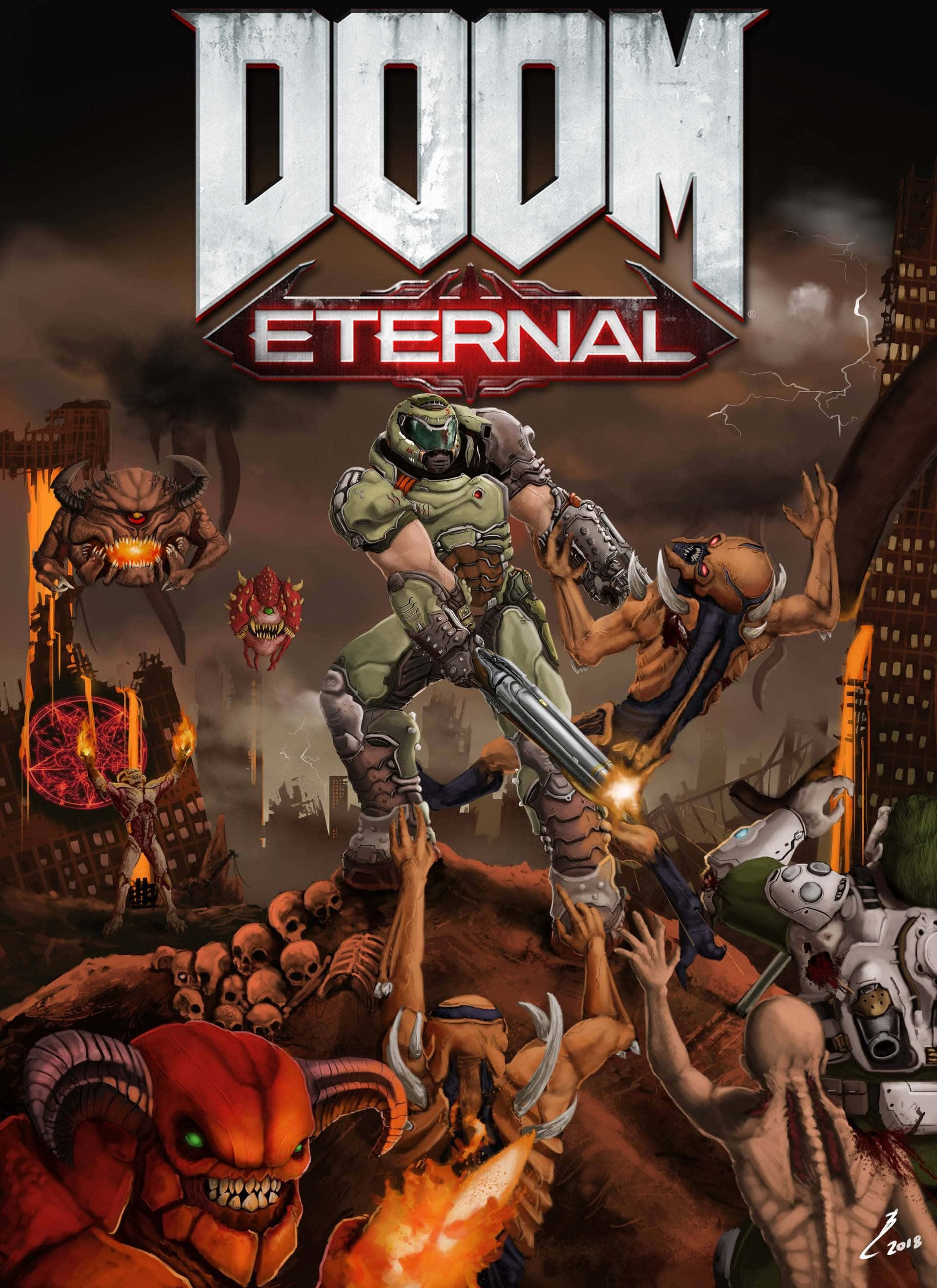 Doom Guy Pixel 3xl Fondo de Doom Fondos de pantalla
