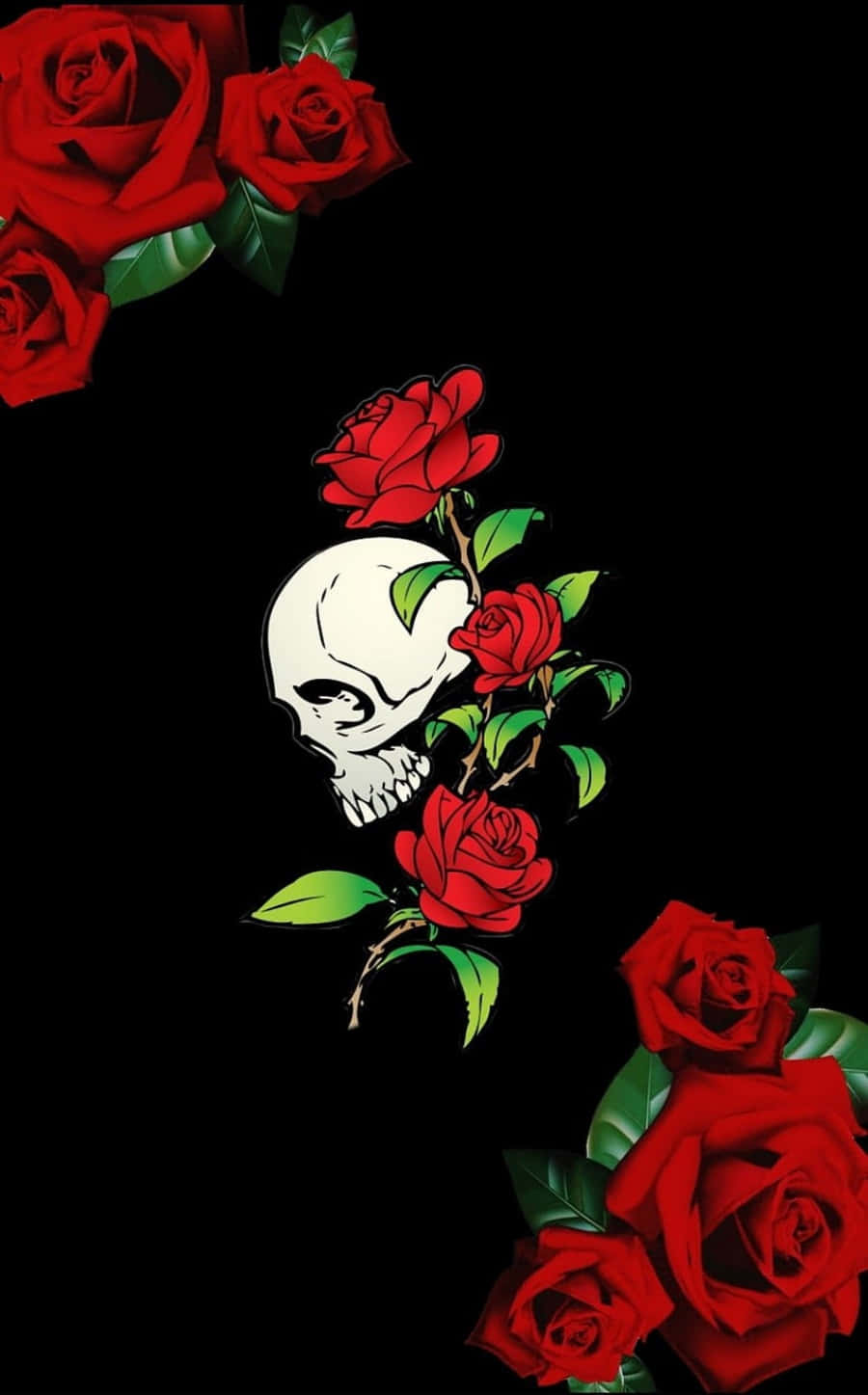 Dos Amantes Haciendo el Amor entre Calaveras y Rosas Fondos de pantalla