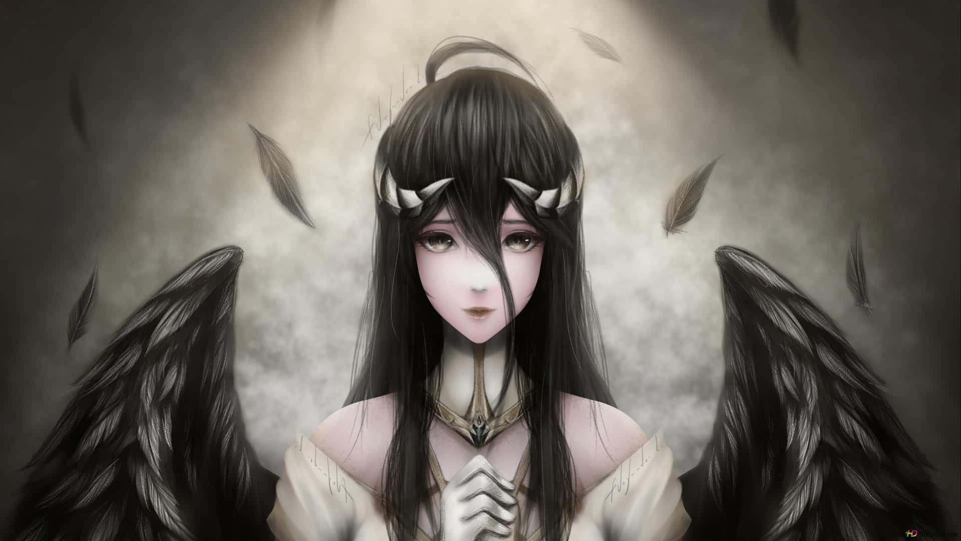 Dos chicas vestidas con atuendos negros de anime, compartiendo un momento especial Fondos de pantalla