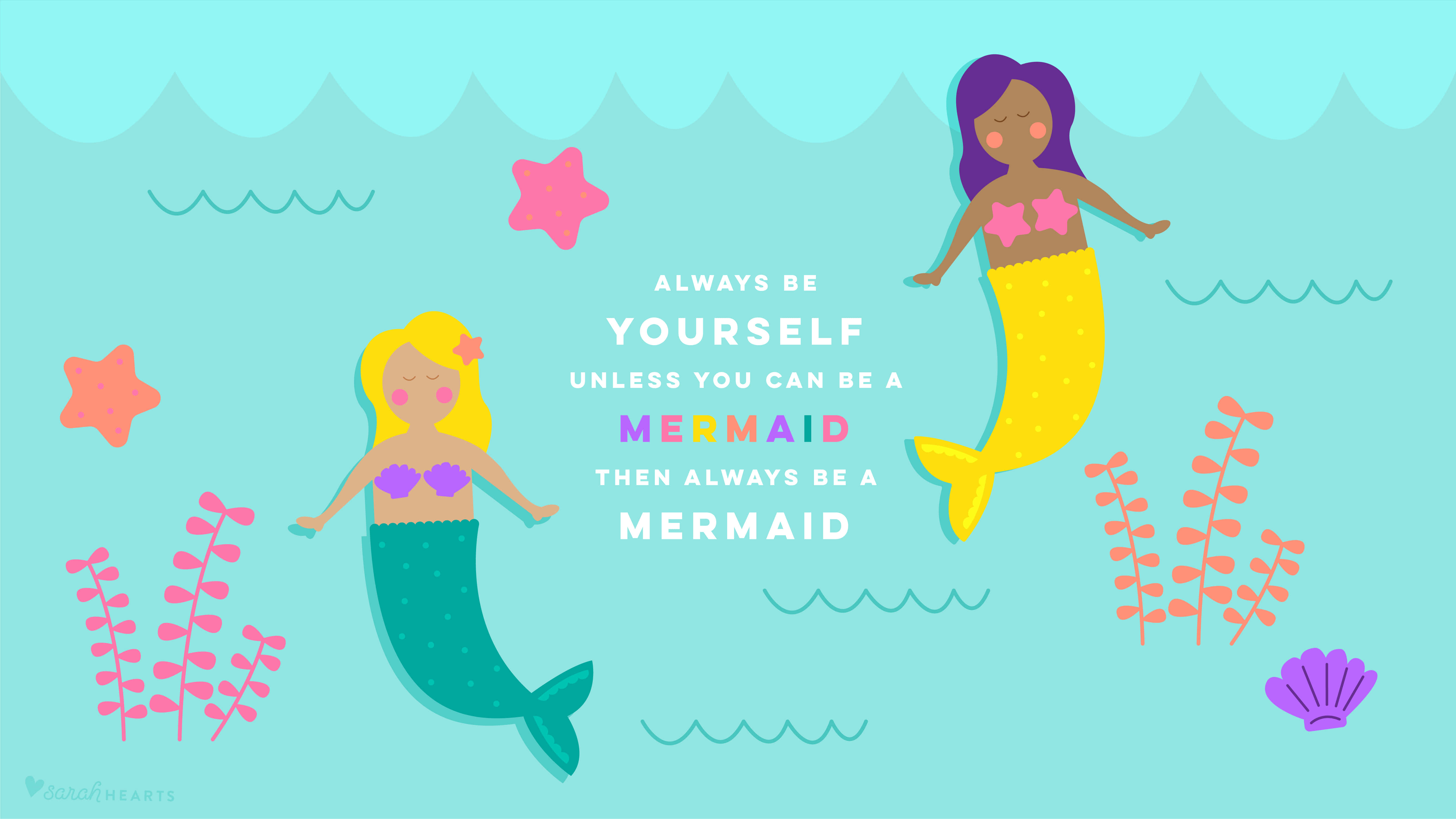 Dos Sirenas con Cita Ingeniosa Fondos de pantalla