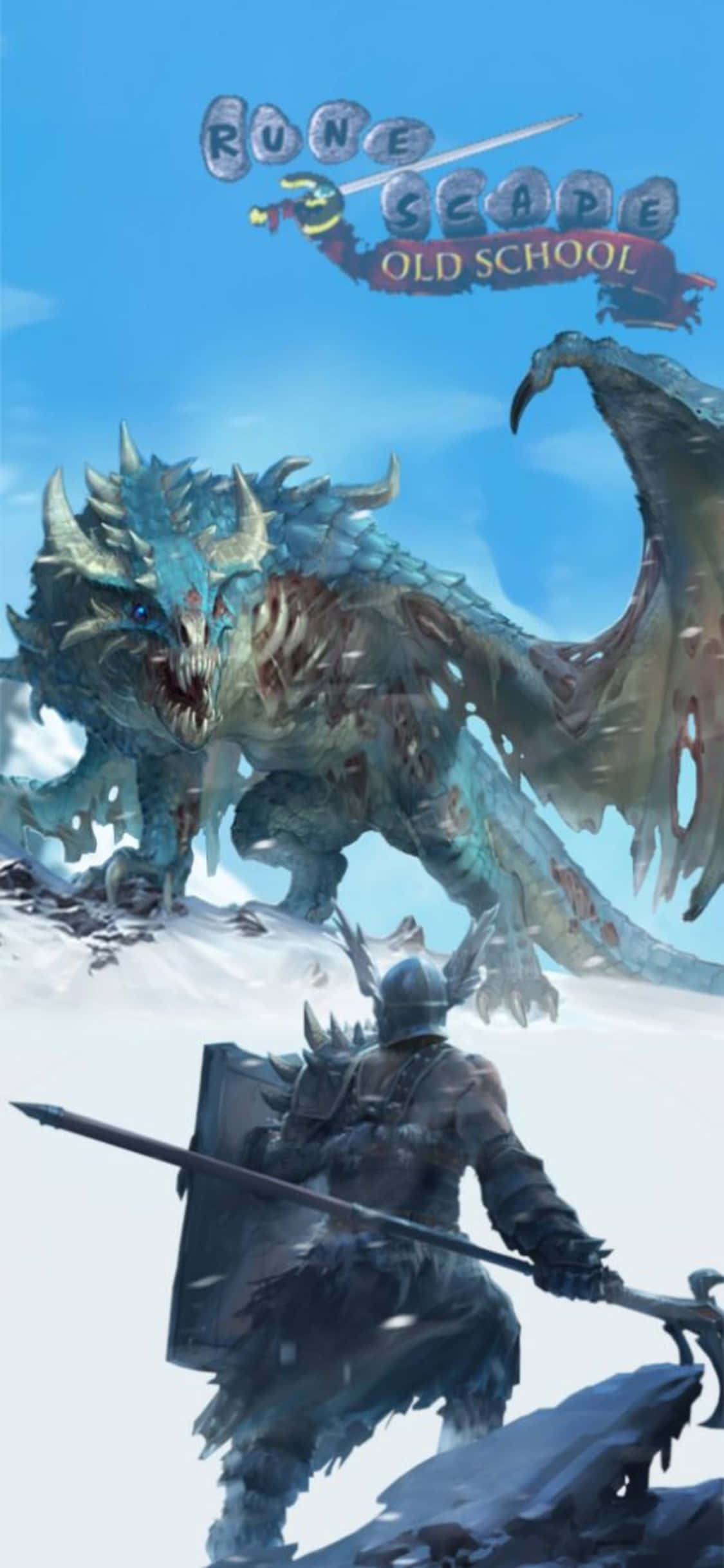 Dragón Azul Fondo para iPhone X de Runescape Oldschool Fondos de pantalla