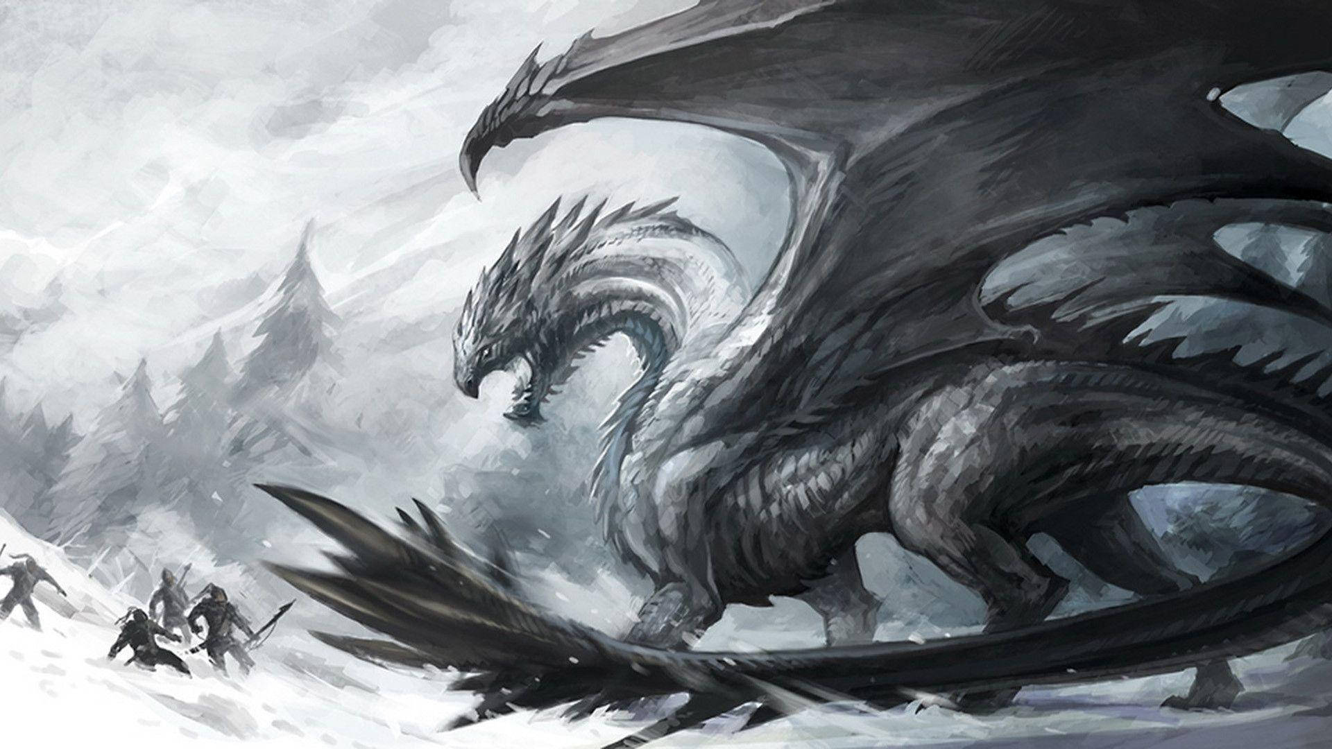 Dragón de Nieve en Dibujo Genial Fondos de pantalla
