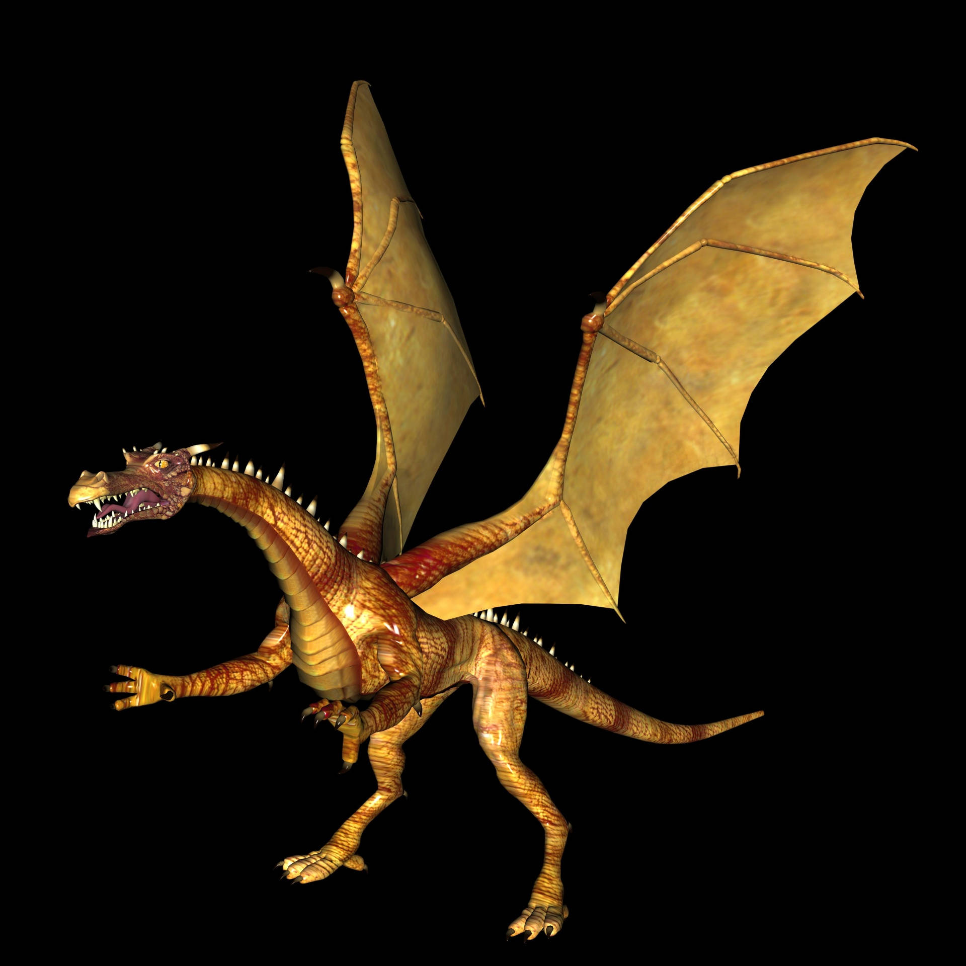 Dragón Dorado con Marcas Rojas Fondos de pantalla