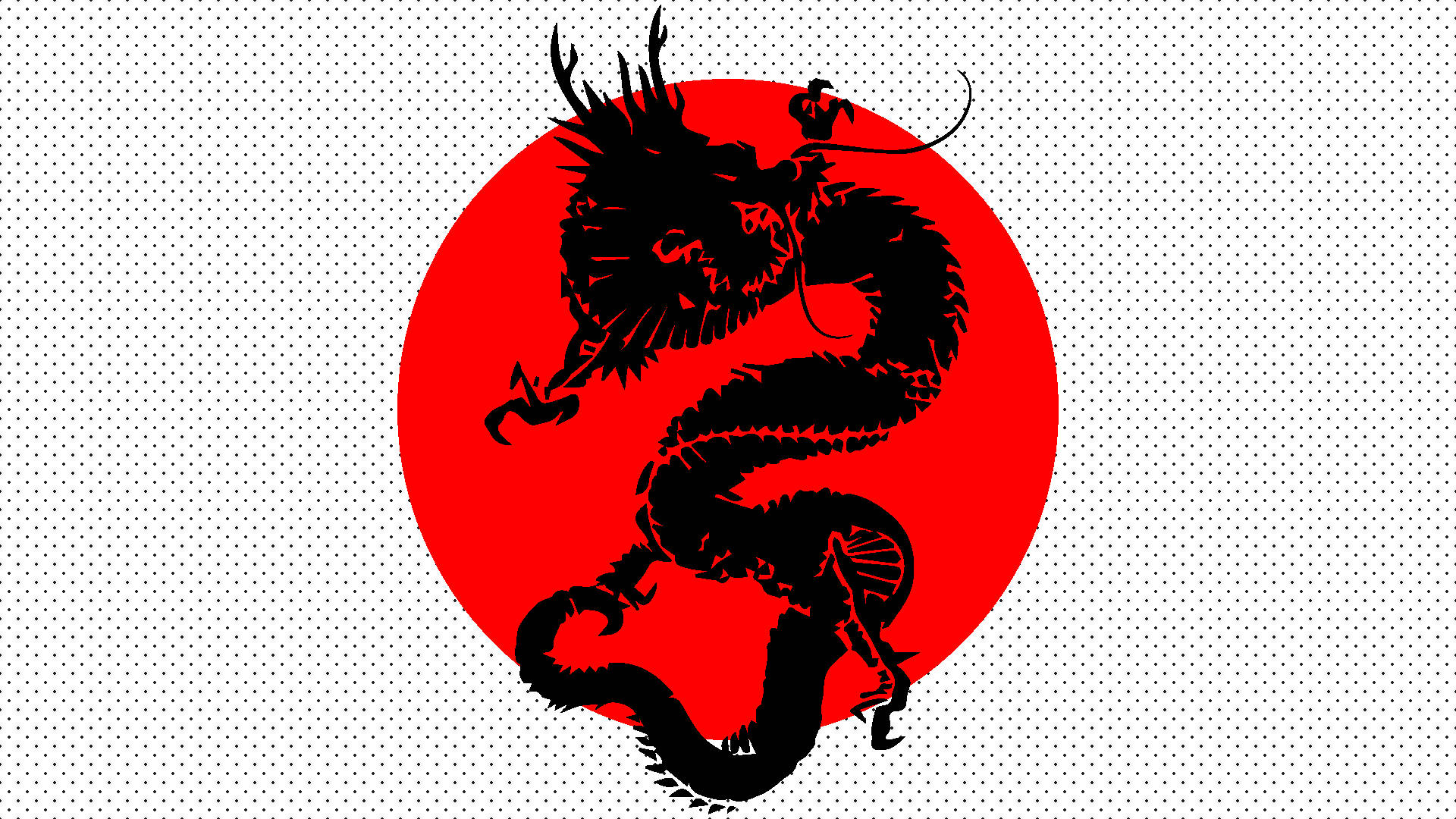Dragón Japonés PC Minimalista Bandera Japonesa Negra Fondos de pantalla