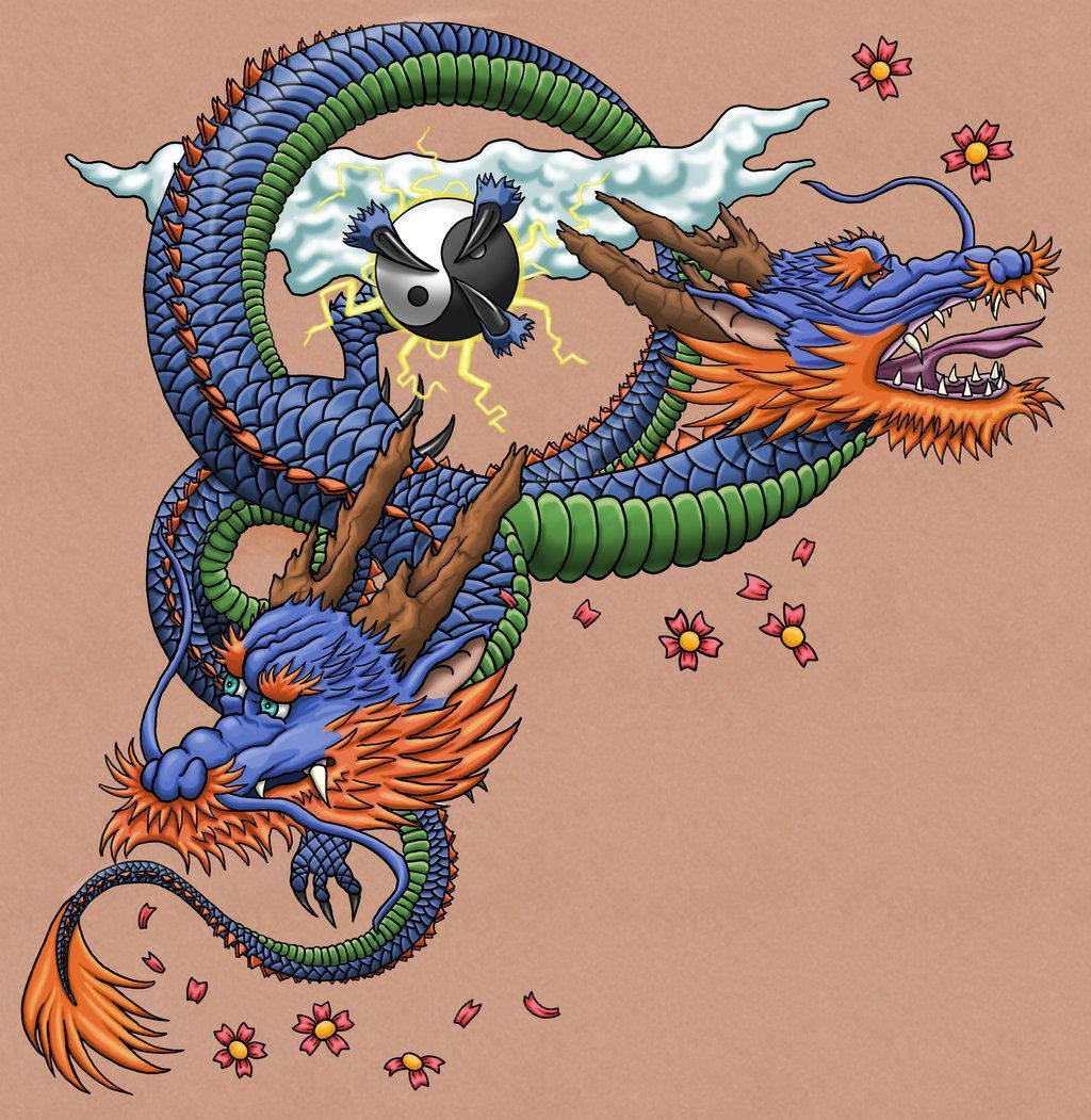Dragón Japonés PC con Yin-Yang Fondos de pantalla