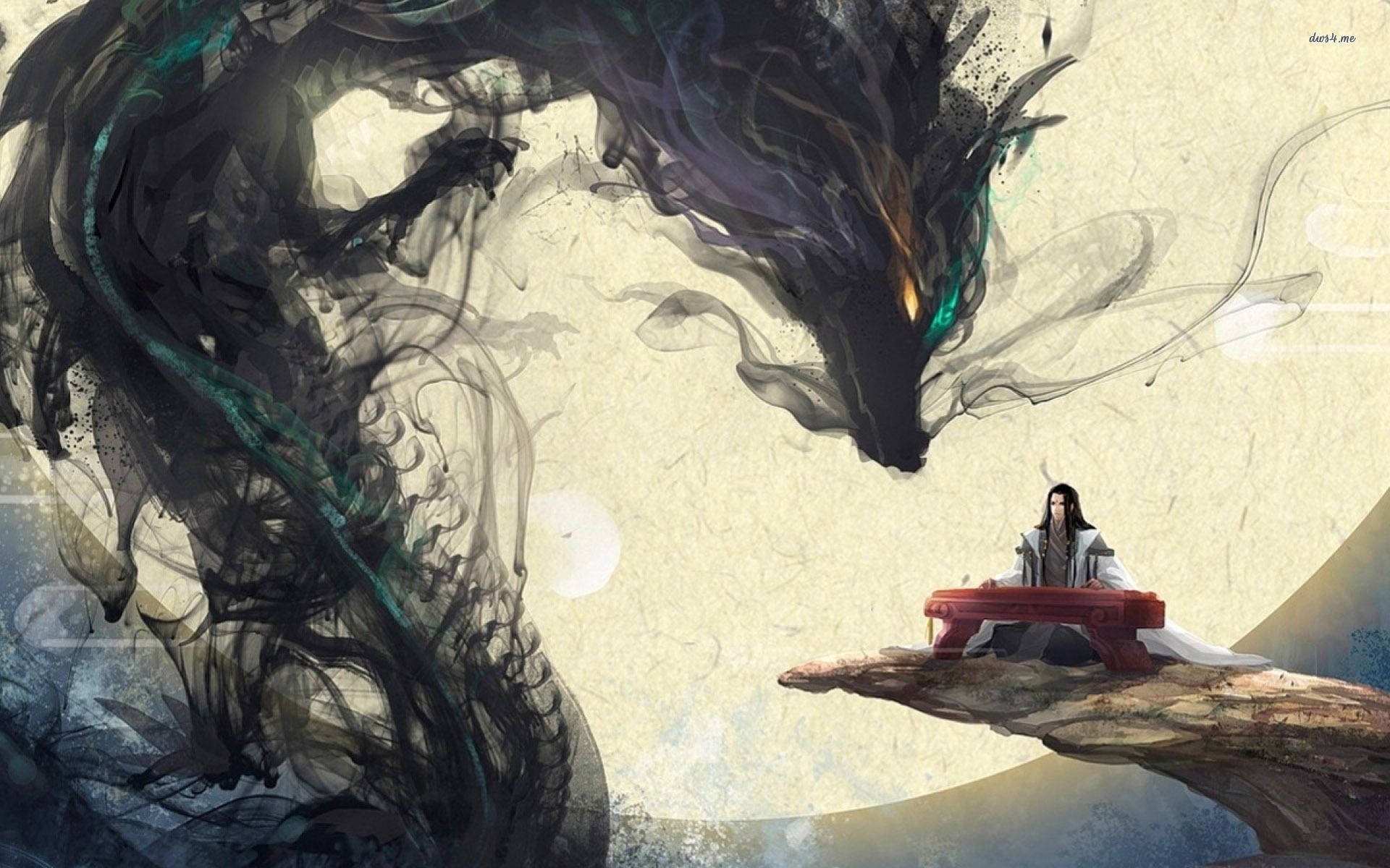 Dragón negro japonés mítico para PC Fondos de pantalla