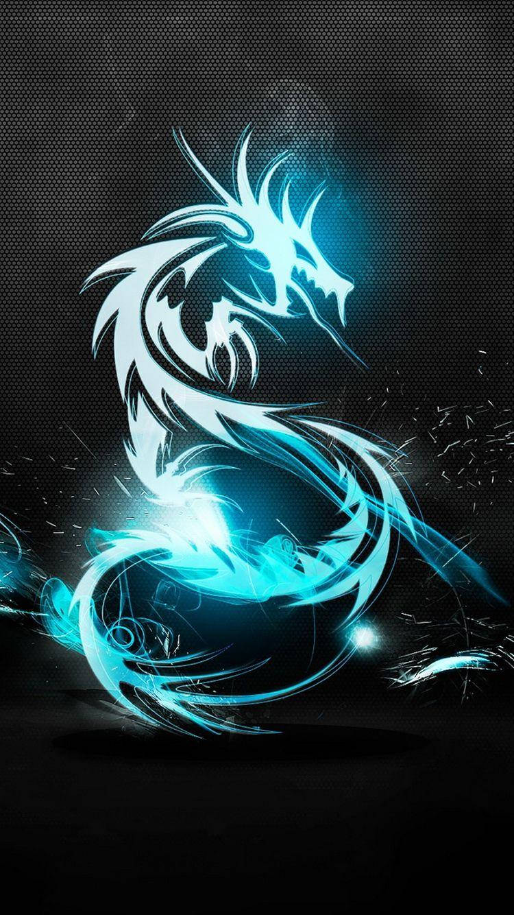 Dragón plateado y azul para pantallas de iPhone Fondos de pantalla