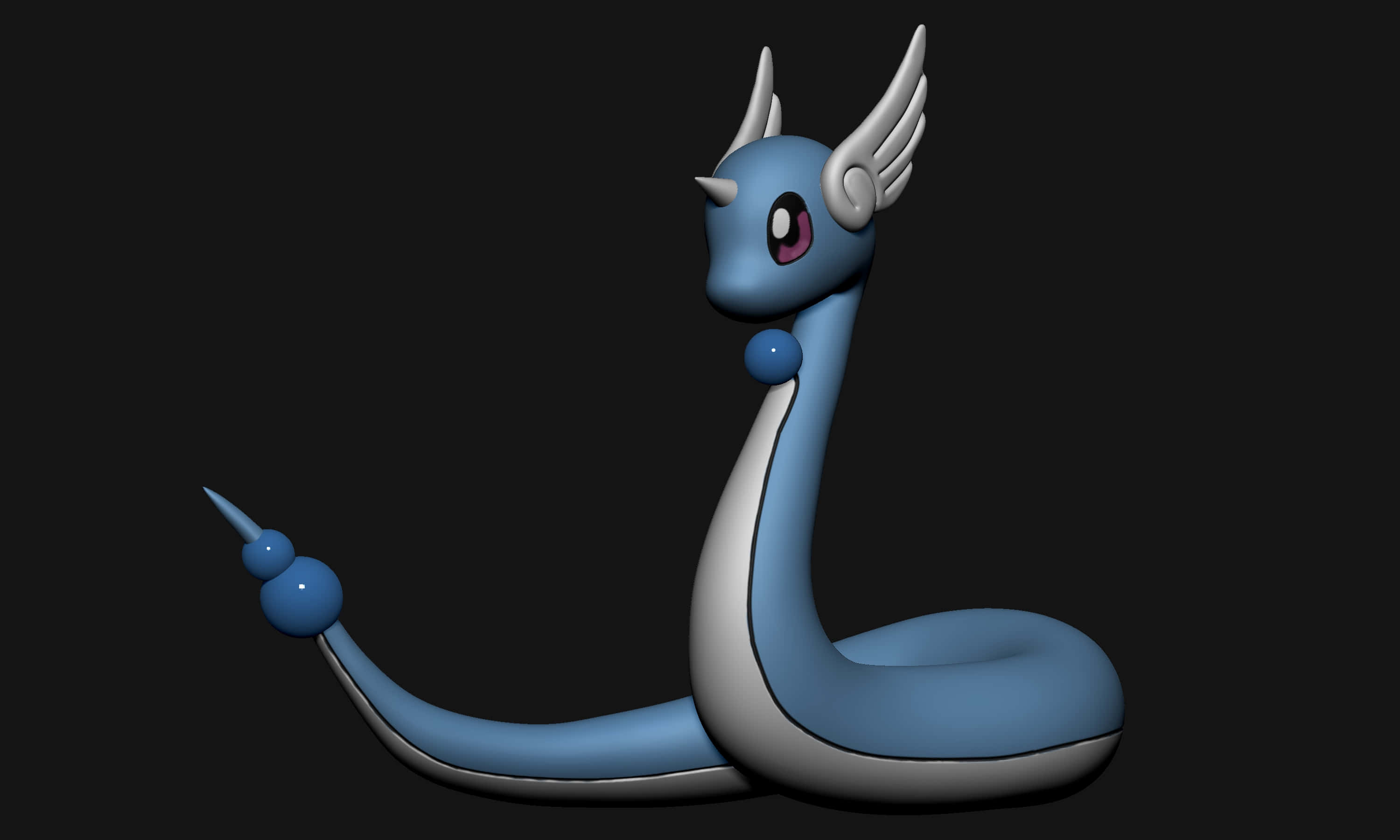 Dragonair Pokemon 3D sobre fondo negro Fondos de pantalla