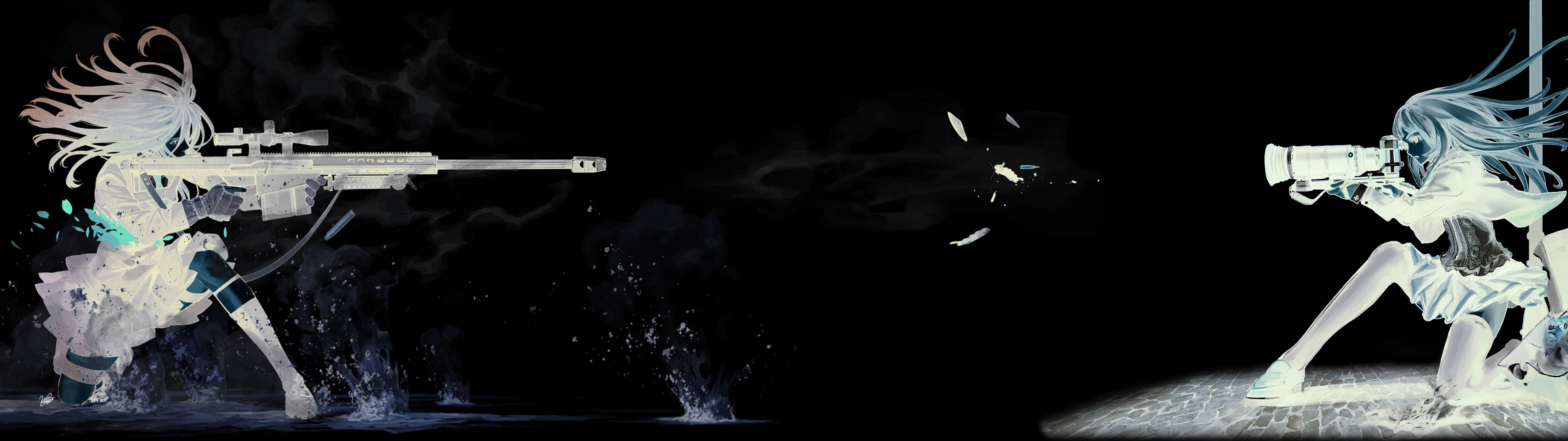 Duelo de Armas en HD 3840x1080 para Dos Monitores Fondos de pantalla