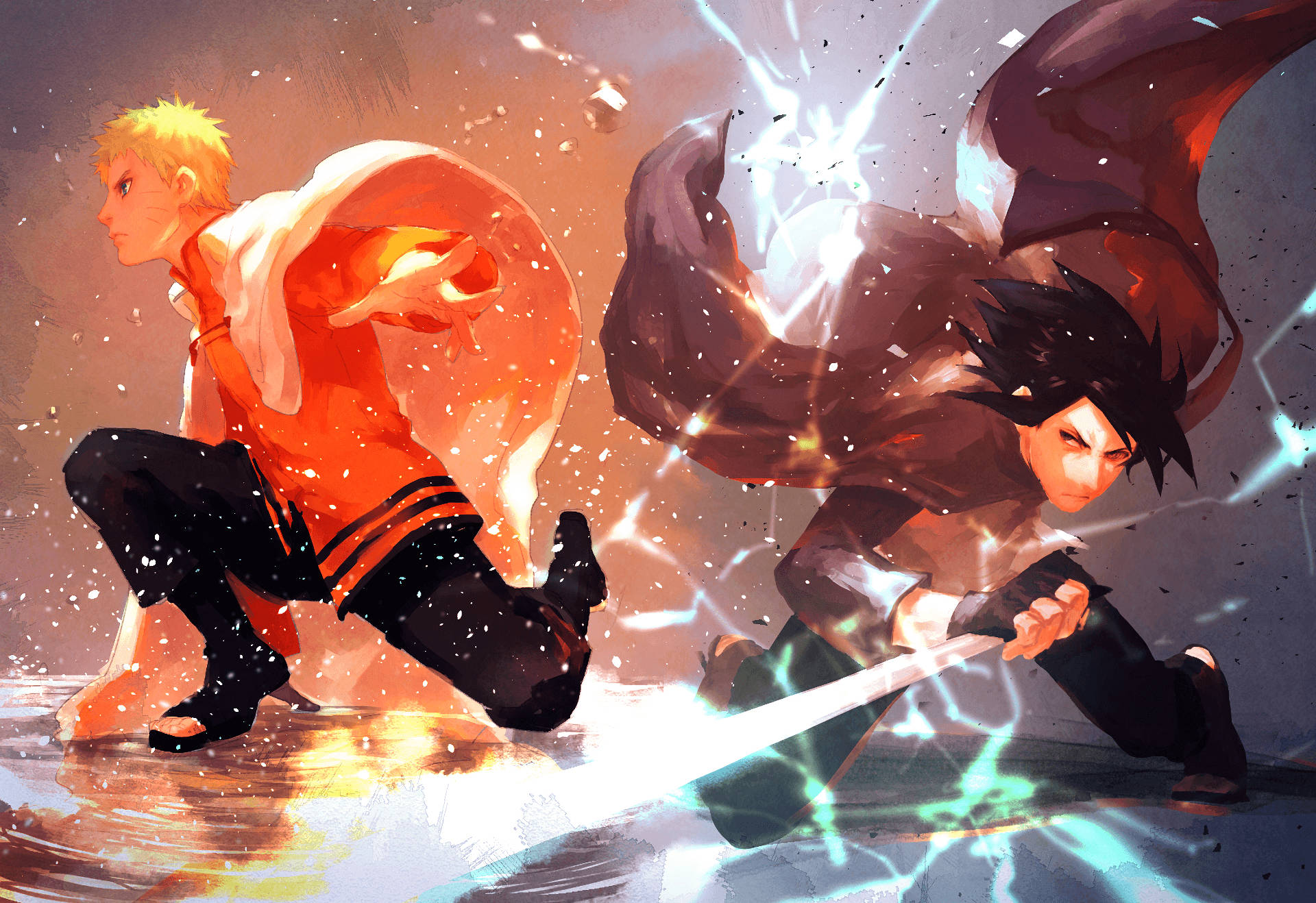 Dúo Adulto de Naruto y Sasuke Fondos de pantalla