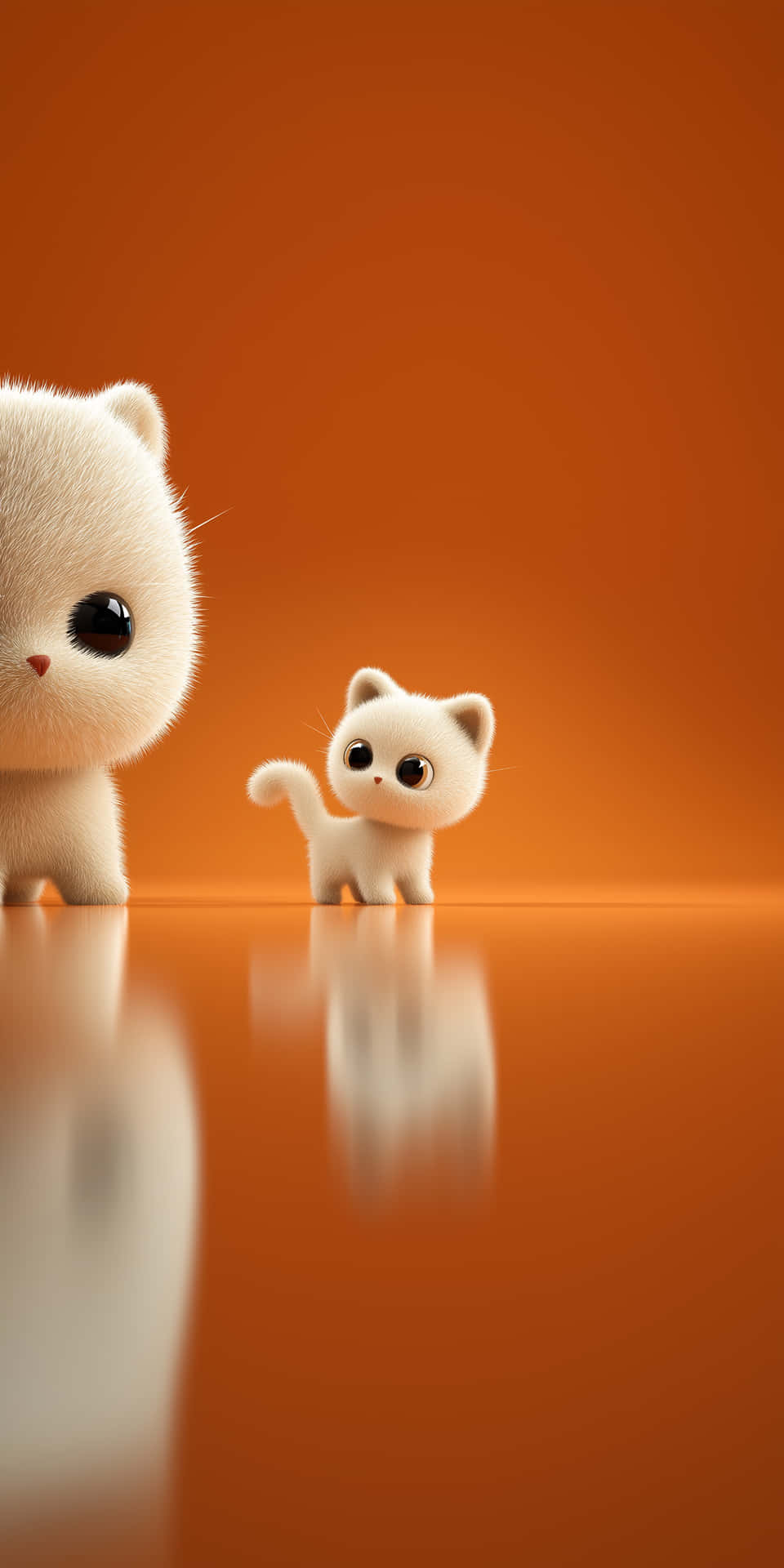 gatito,gato,lindo,esponjoso,adorable,blanco,dibujo animado,animal,mascota,naranja,fondo,minimalista,ojo,nariz,cola,reflejo,suave,peludo,juguetón,inocente