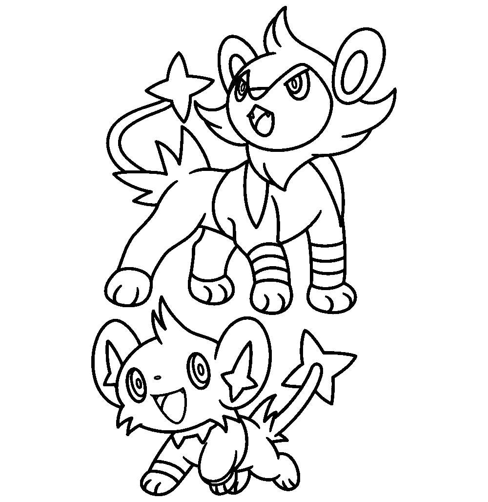 Duo Dinámico - Luxio y Shinx en Acción Fondos de pantalla