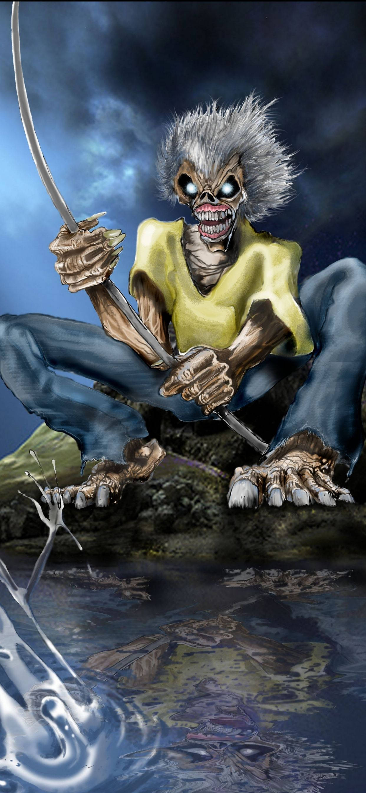 Eddie de Iron Maiden con una Katana Fondos de pantalla