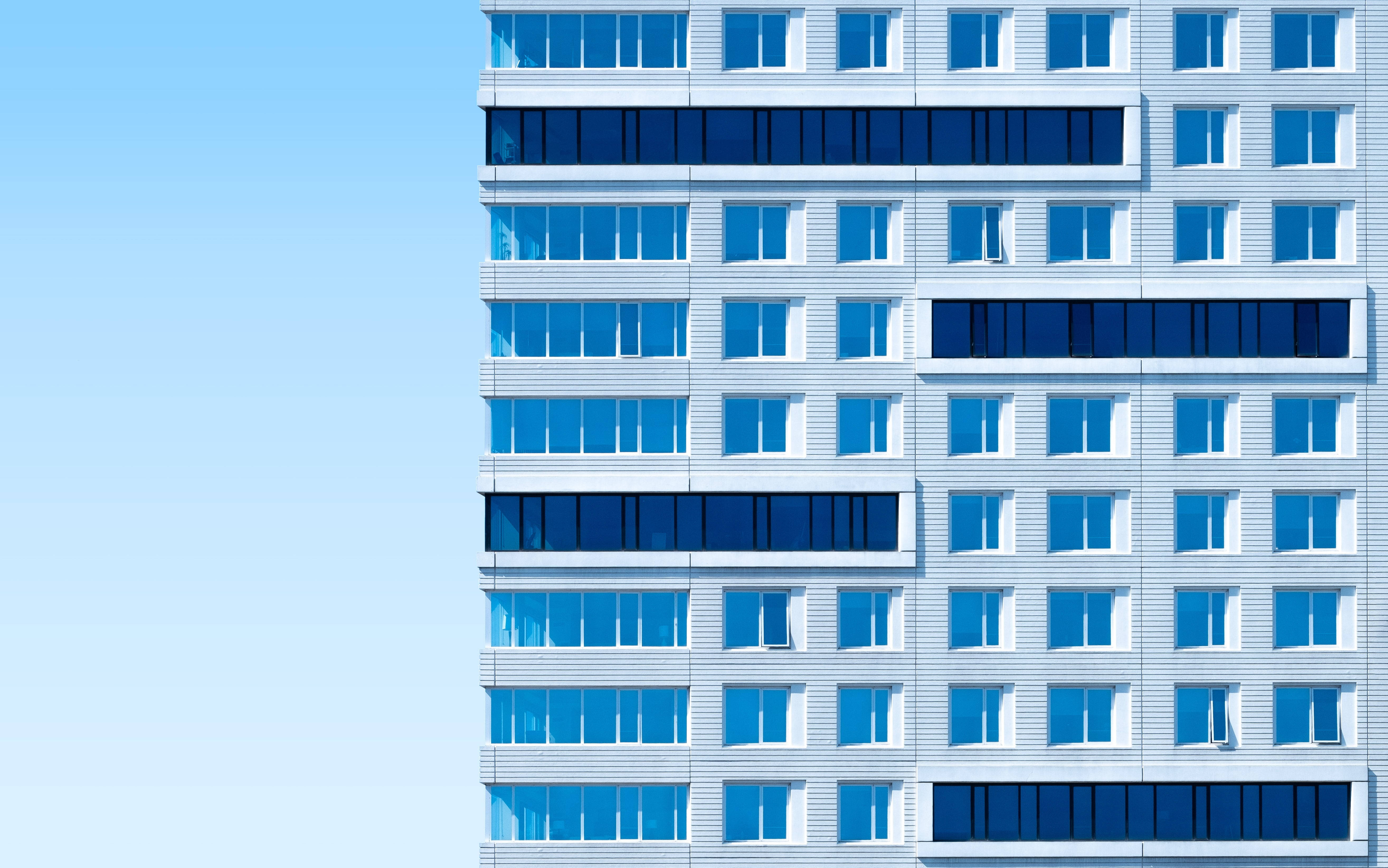 Edificio estético azul simple Fondos de pantalla