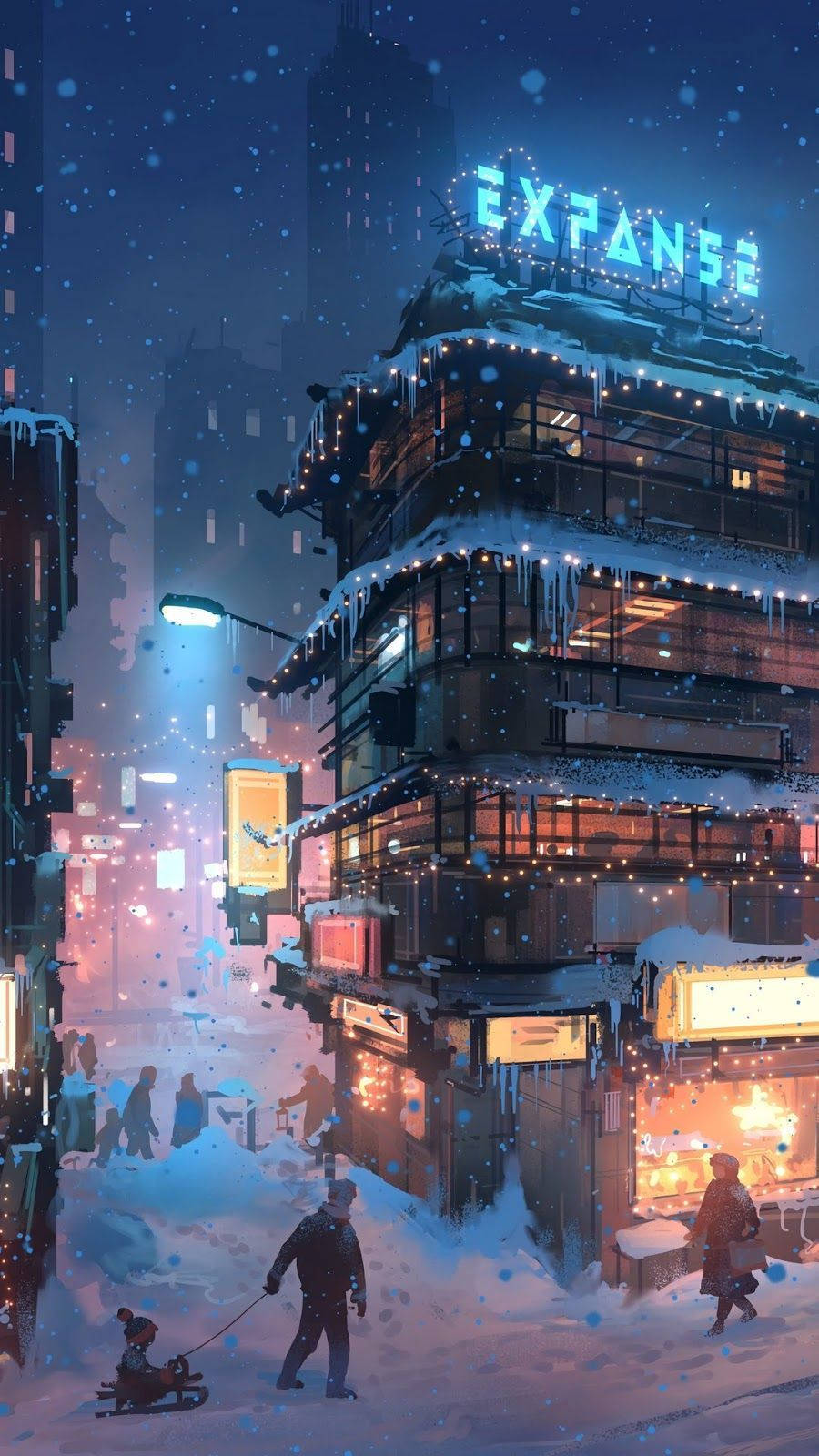 Edificio Expanse en Invierno para Teléfono Fondos de pantalla
