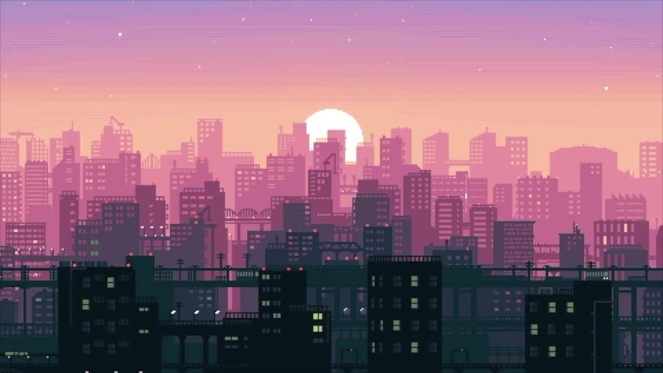Edificios Altos de Anime Lo Fi Fondos de pantalla