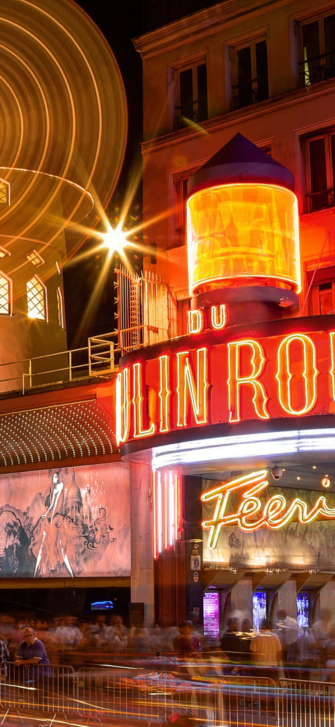 Efecto de estela de luz en el Moulin Rouge Fondos de pantalla