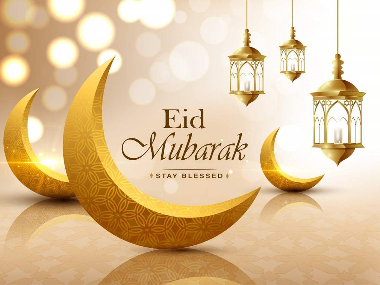 Eid-Ul-Adha Mubarak con lunas en exhibición Fondos de pantalla