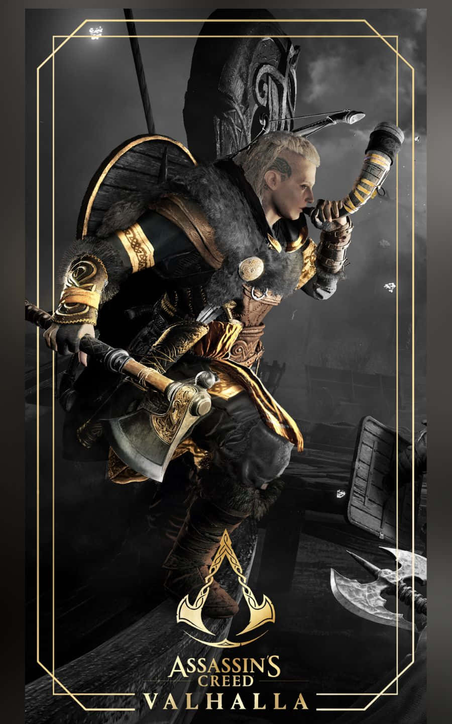 Eivor Tocando un Cuerno 1440p Fondo de Assassin's Creed Valhalla Fondos de pantalla