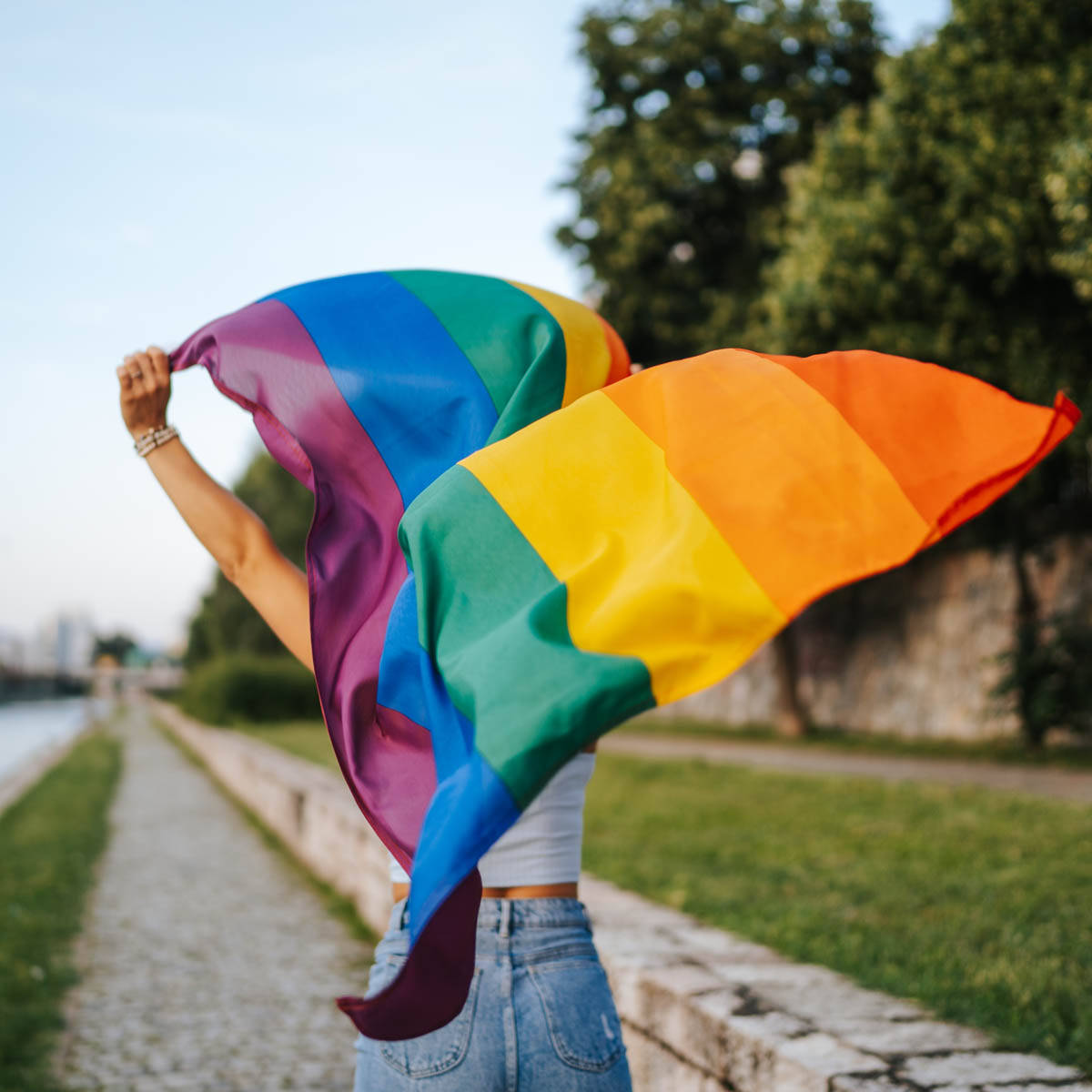 El amor es amor: Chica con bandera del orgullo Fondos de pantalla