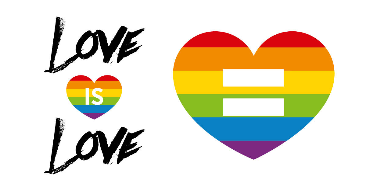 El Amor es Amor Corazón LGBTQ Igualitario Fondos de pantalla