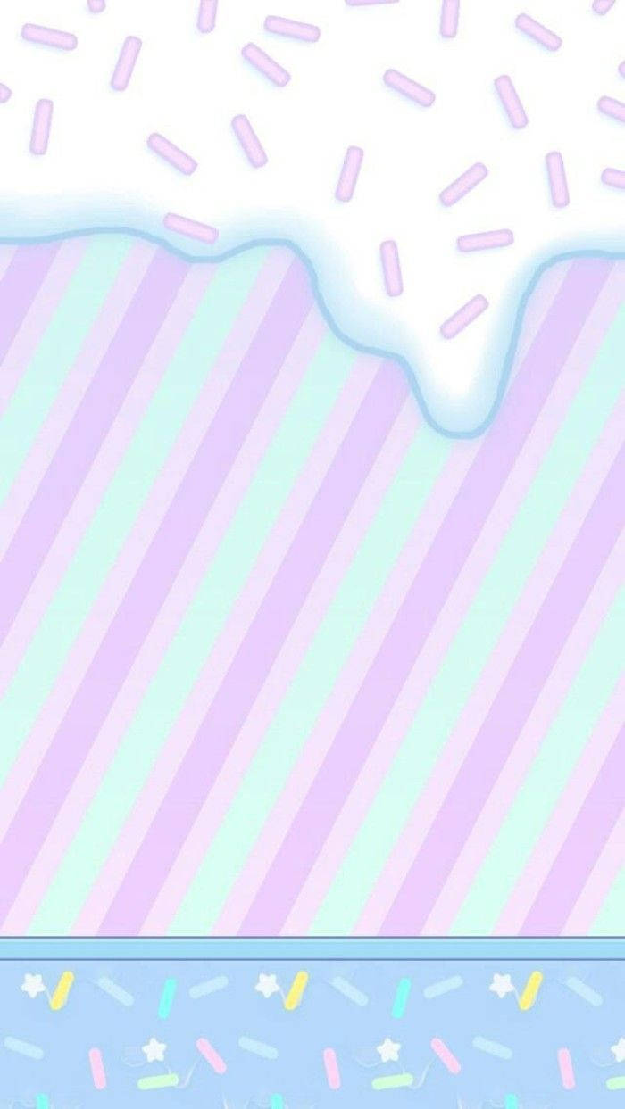 Fondo de pantalla de portada con patrón de arte de helado kawaii.