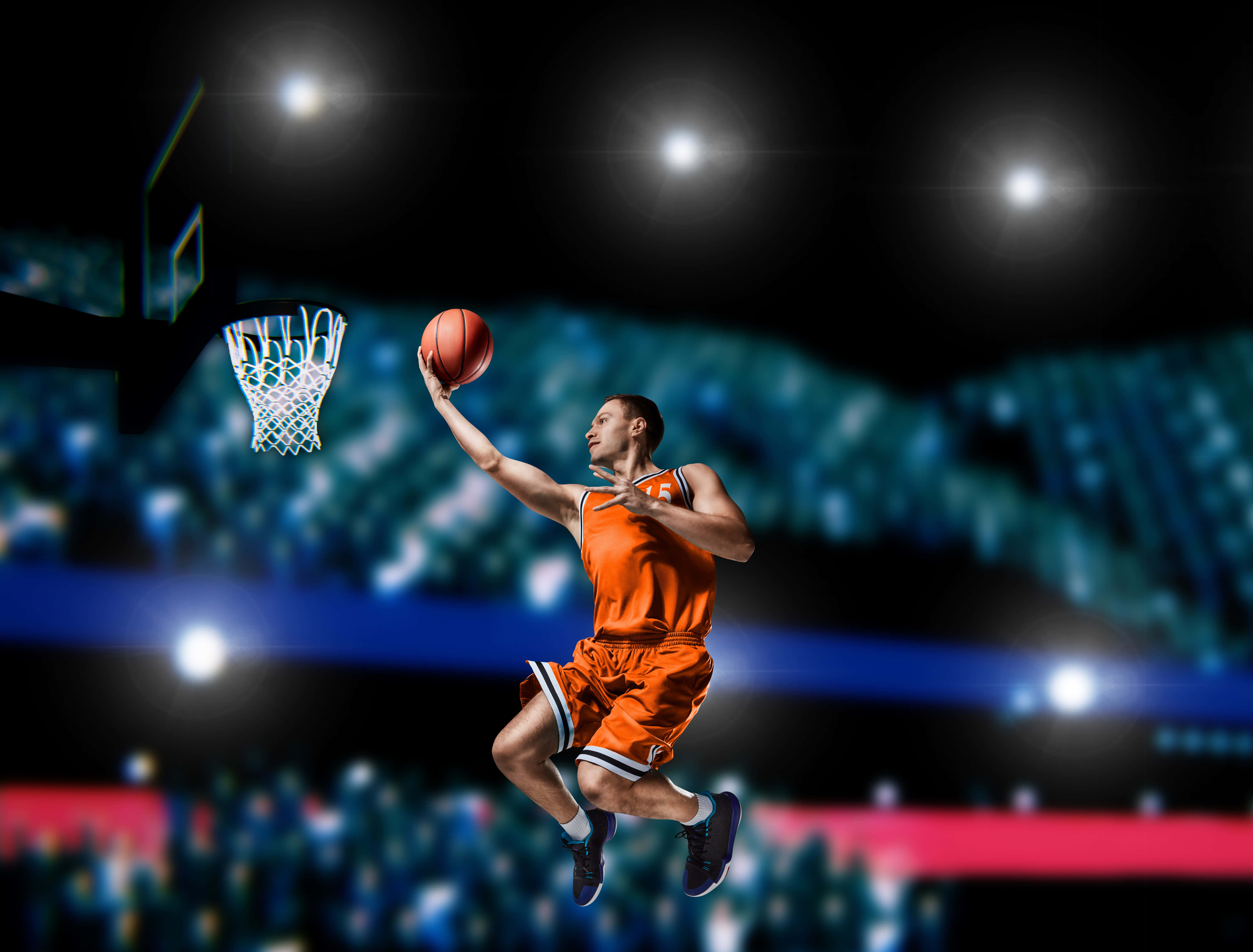 El control hábil del balón lleva al éxito en el baloncesto Fondos de pantalla