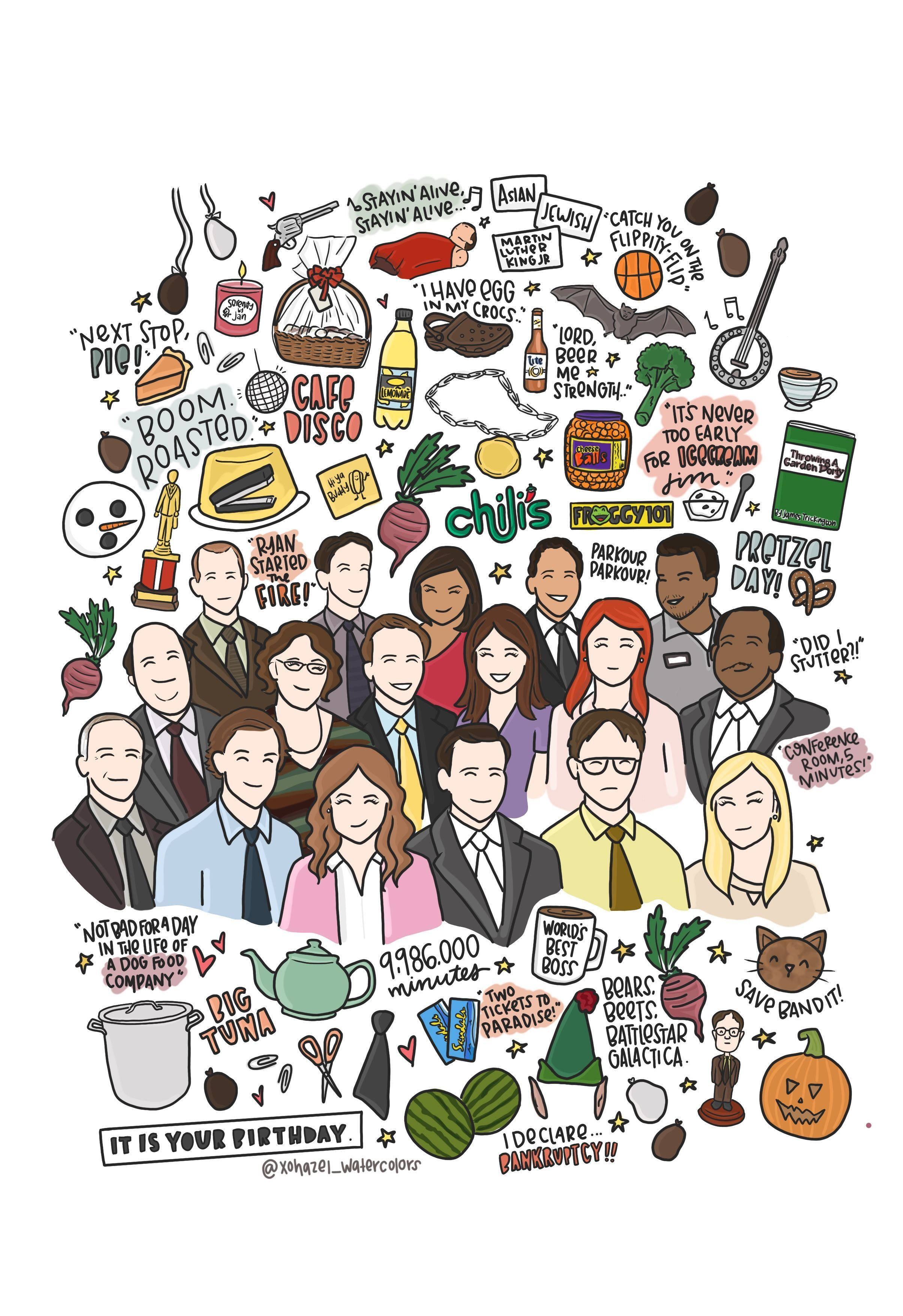 El Elenco de The Office US Disfruta de una Buena Sesión de Dibujo Fondos de pantalla
