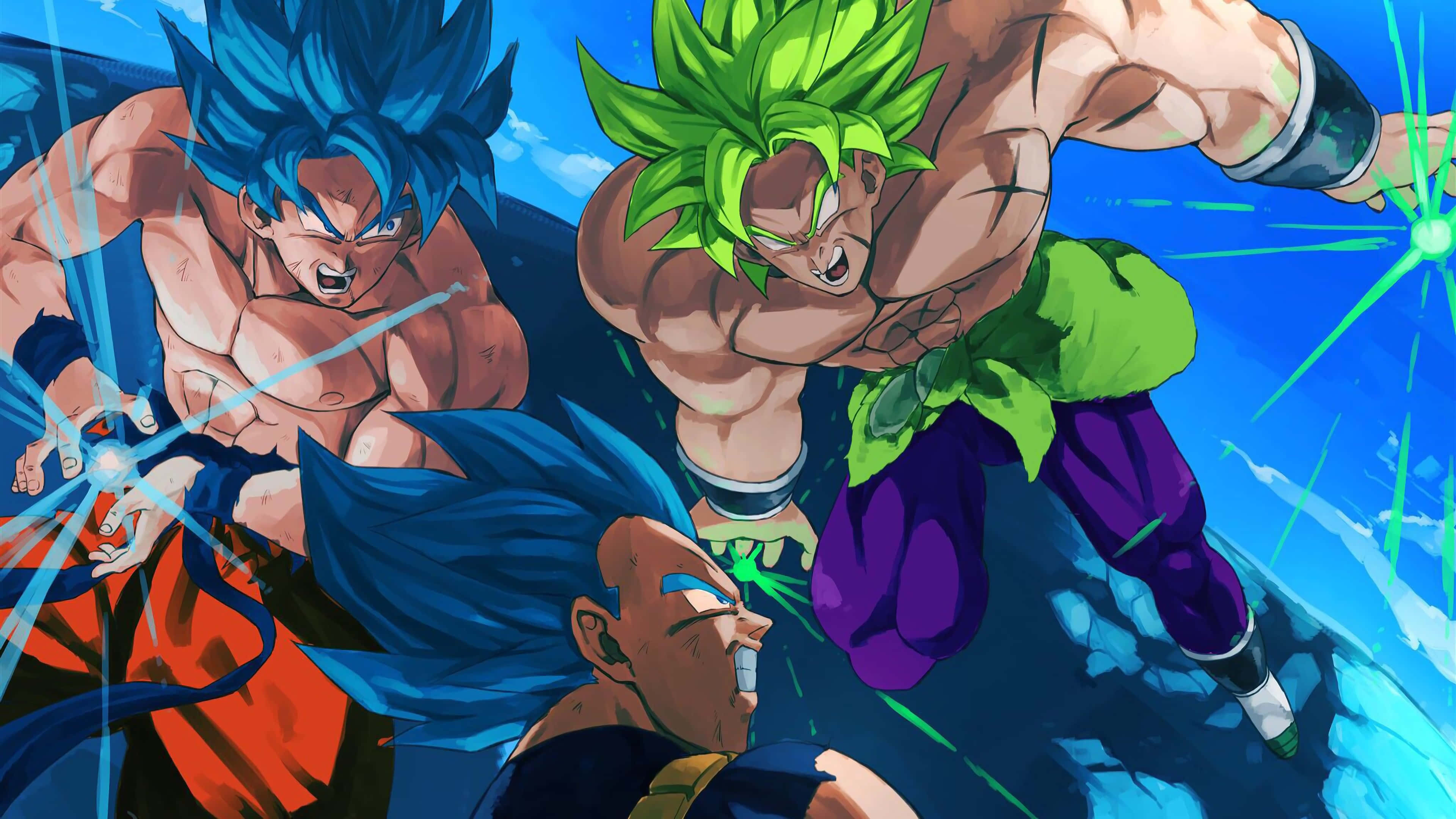El guerrero Super Saiyan Dios Broly se alza triunfante. Fondos de pantalla