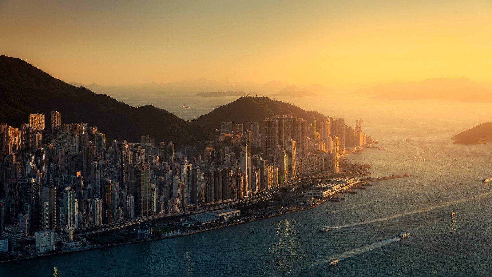El hermoso horizonte de Hong Kong Fondos de pantalla