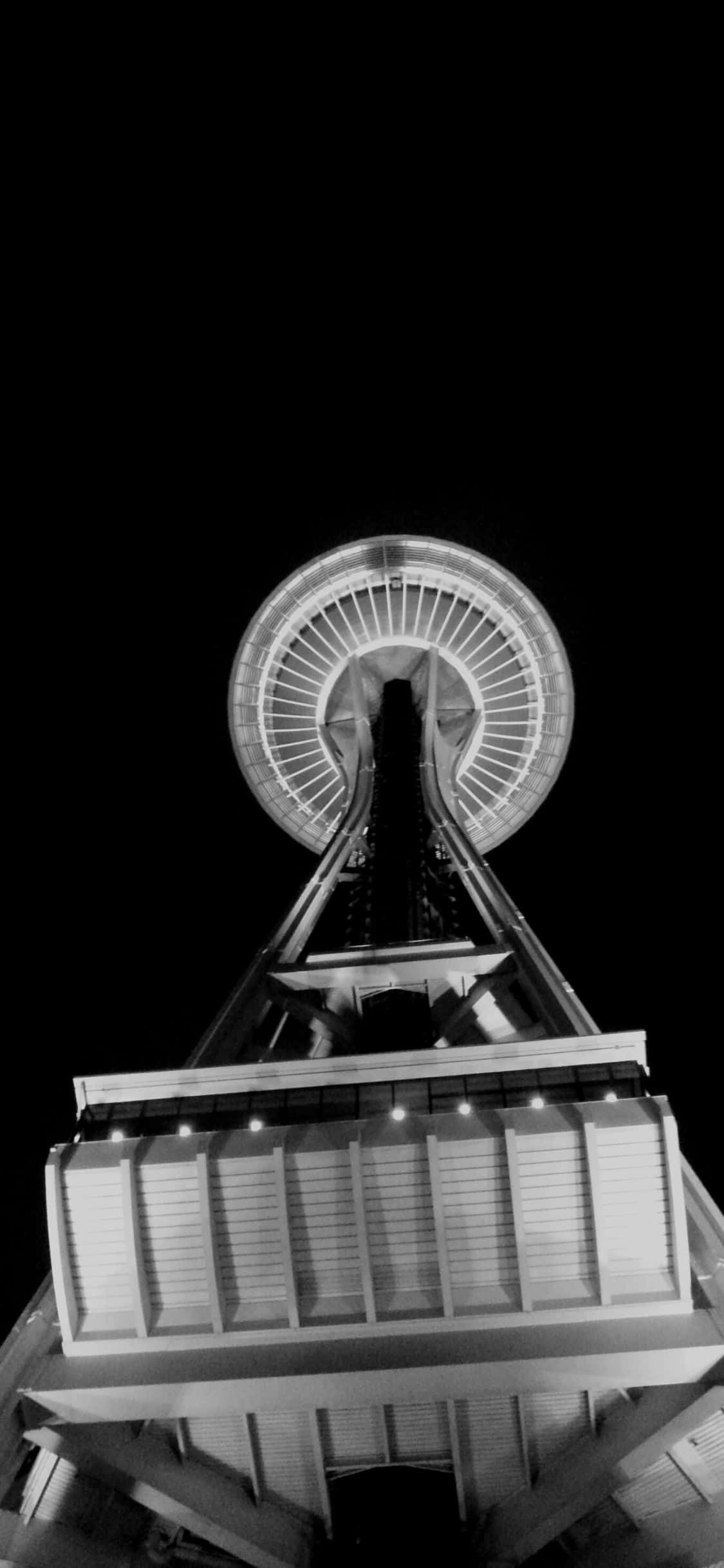 El hermoso horizonte de Seattle visto desde el borde del iPhone X Fondos de pantalla