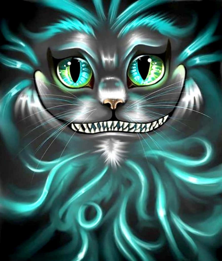 El icónico Gato de Cheshire, asomándose desde un hongo en toda su gloria traviesa. Fondos de pantalla
