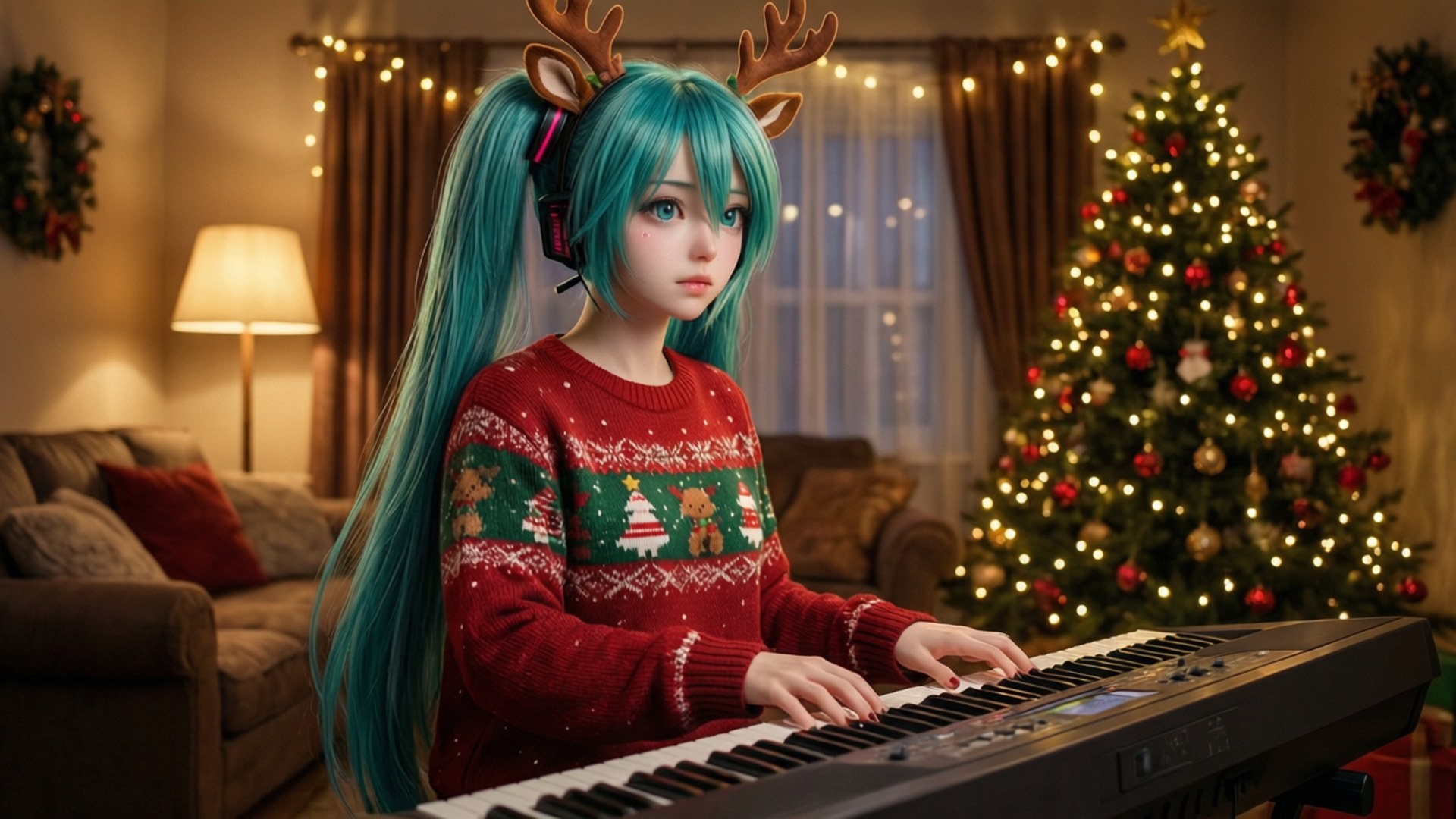 El Jam Navideño de Miku Fondos de pantalla