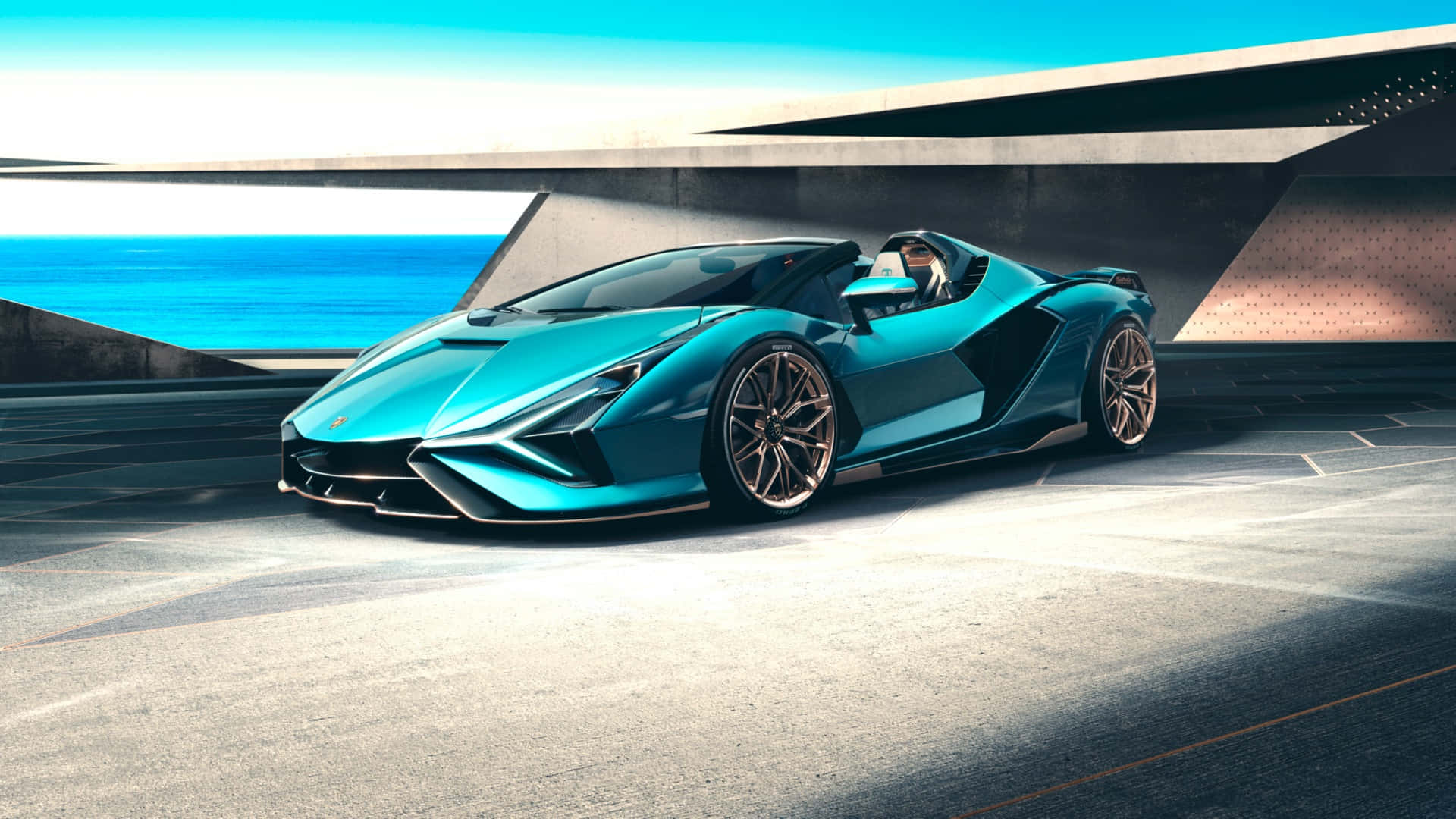 el lamborghini huracán está estacionado frente a un edificio Fondos de pantalla
