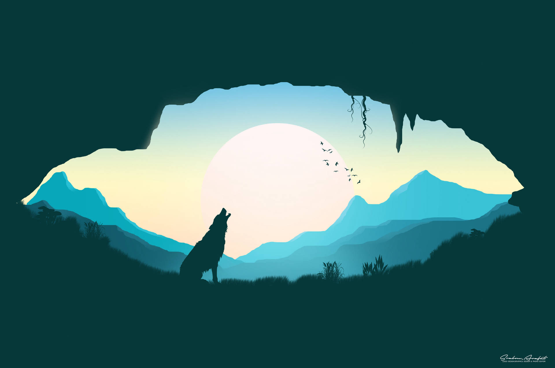 El Lobo Aullador de la Noche Fondos de pantalla