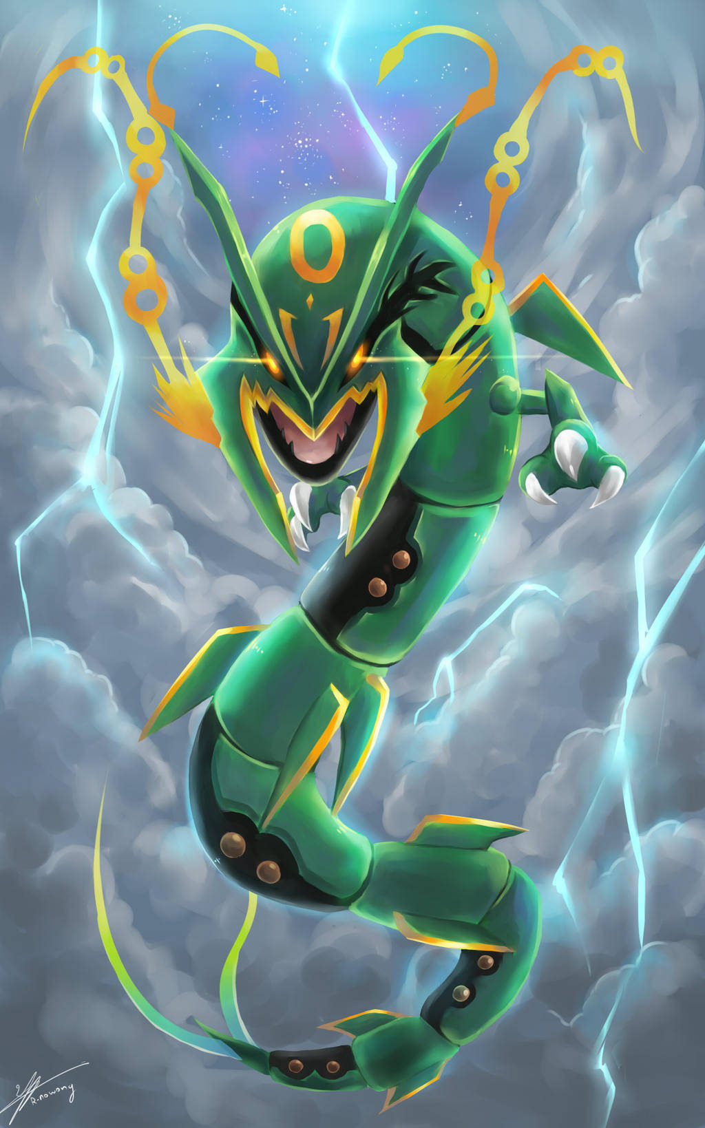 El majestuoso Rayquaza Fondos de pantalla