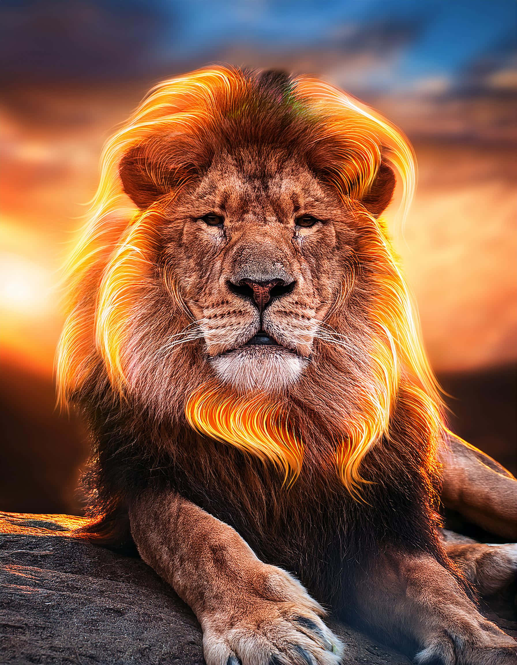 El Poder de la Melena de Fuego del León Fondos de pantalla