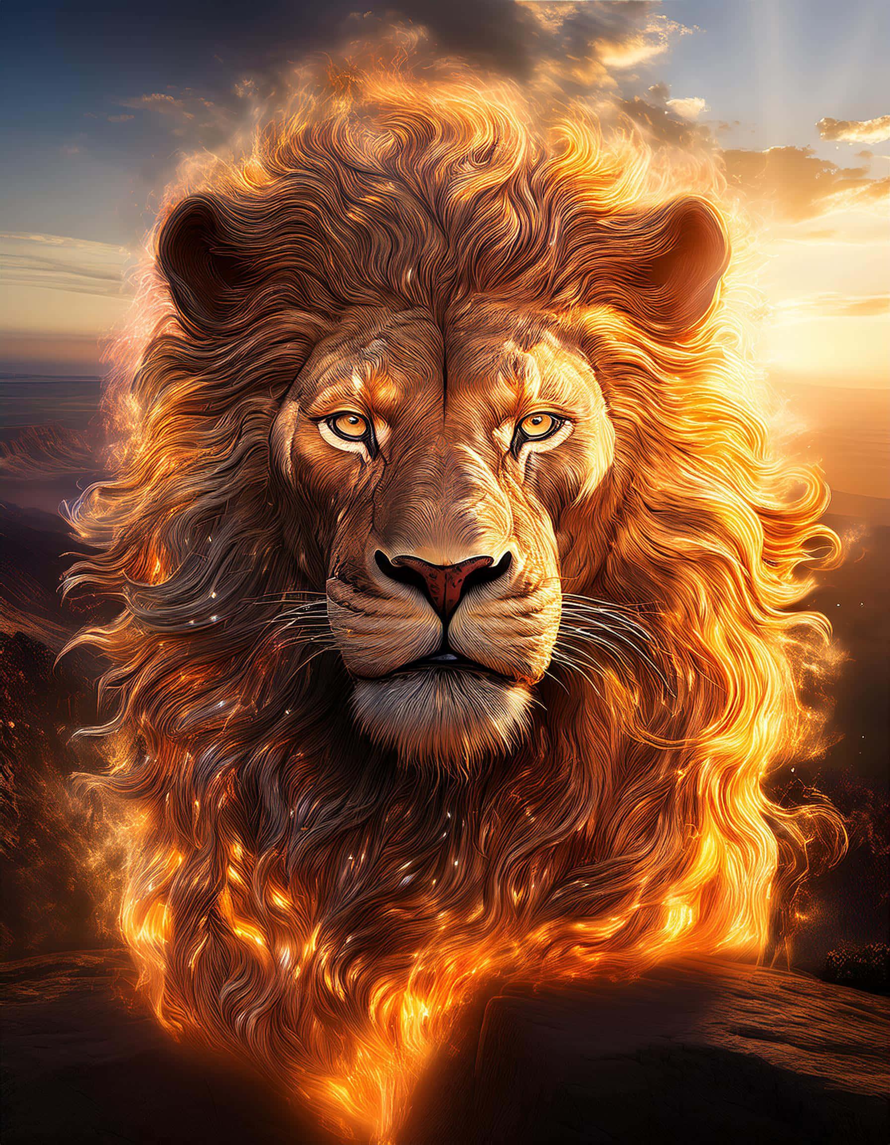 El Poder del León de Melena Ardiente Fondos de pantalla