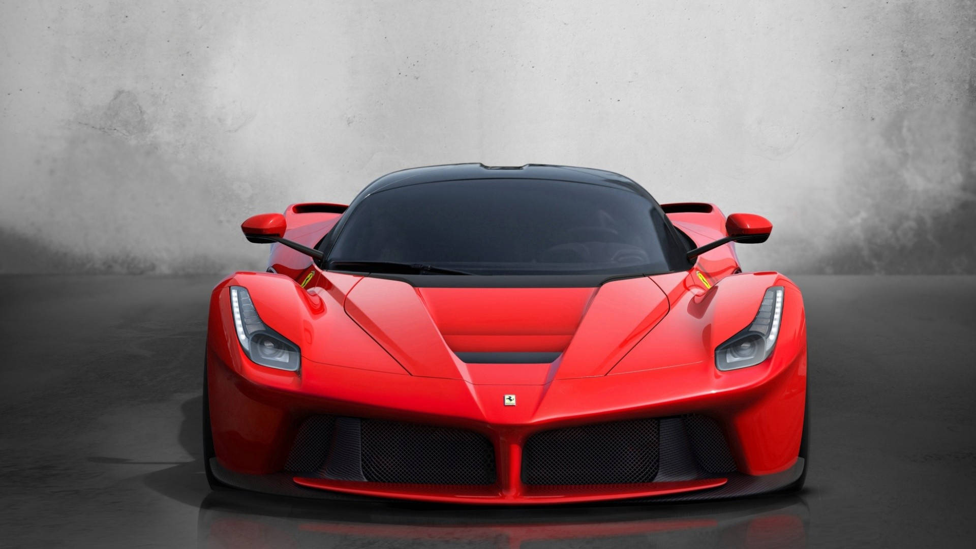 Fondo de pantalla desgastado del LaFerrari rojo edición limitada, vista frontal.