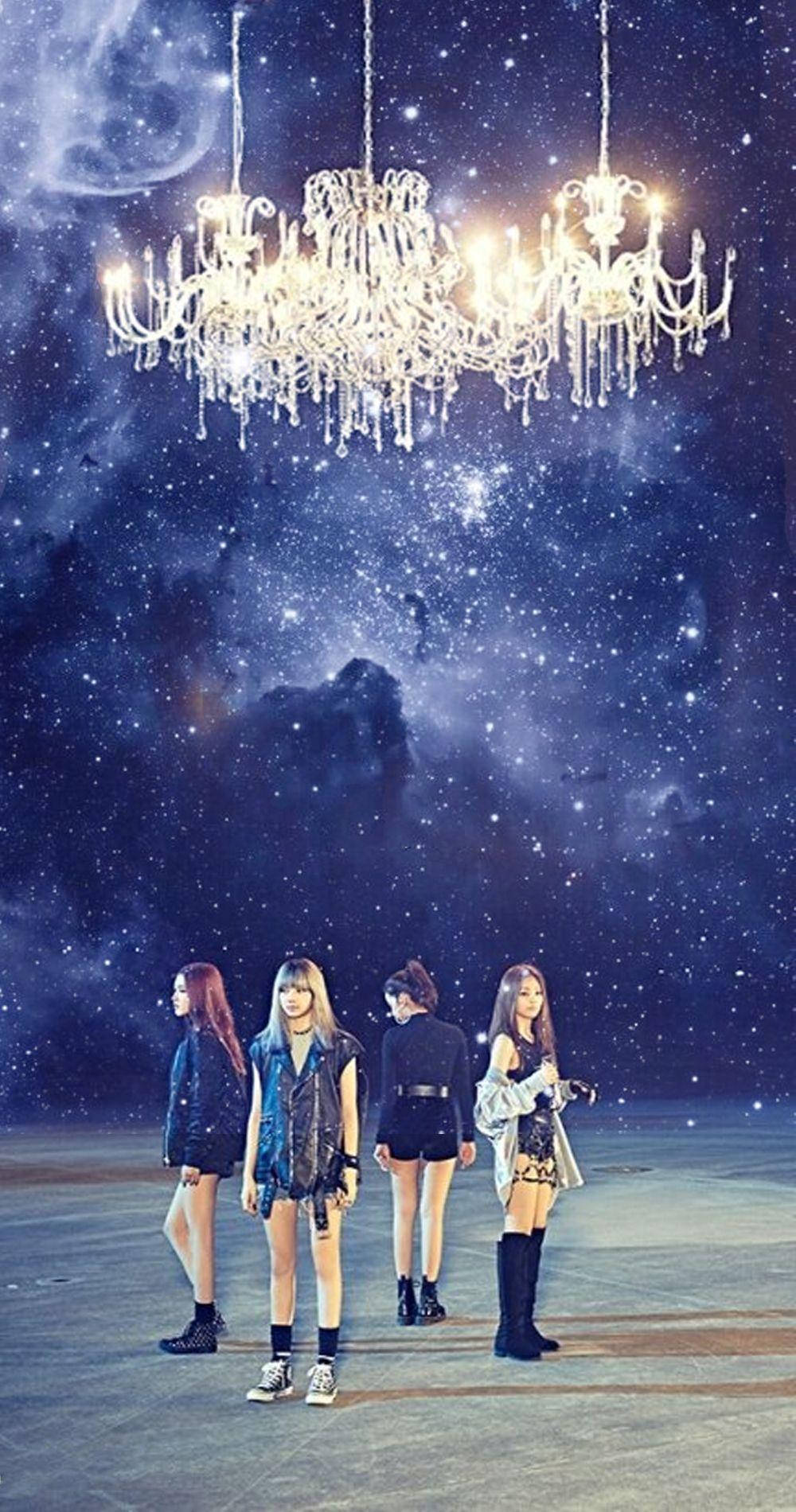 El Silbido de Blackpink y la Lámpara de Araña Brillan en la Galaxia Fondos de pantalla