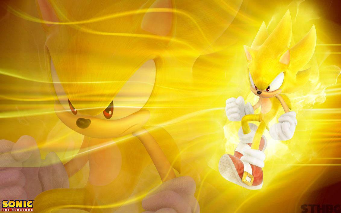 Fondo de pantalla del Súper Sonic súper rápido con velocidad aumentada. — Sonic Fondos de pantalla