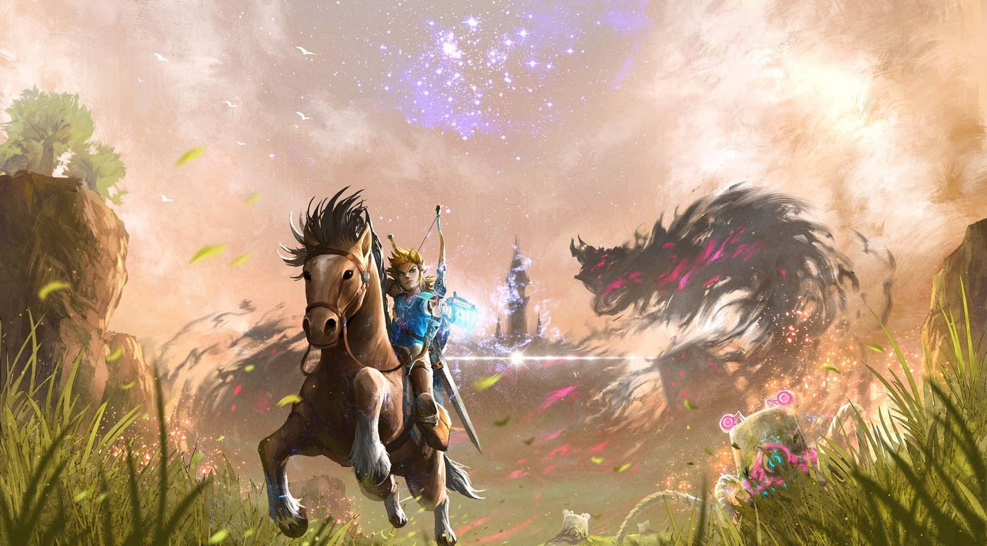 El Valiente Aventurero Link Enfrenta a Monstruos Monstruosos Fondos de pantalla