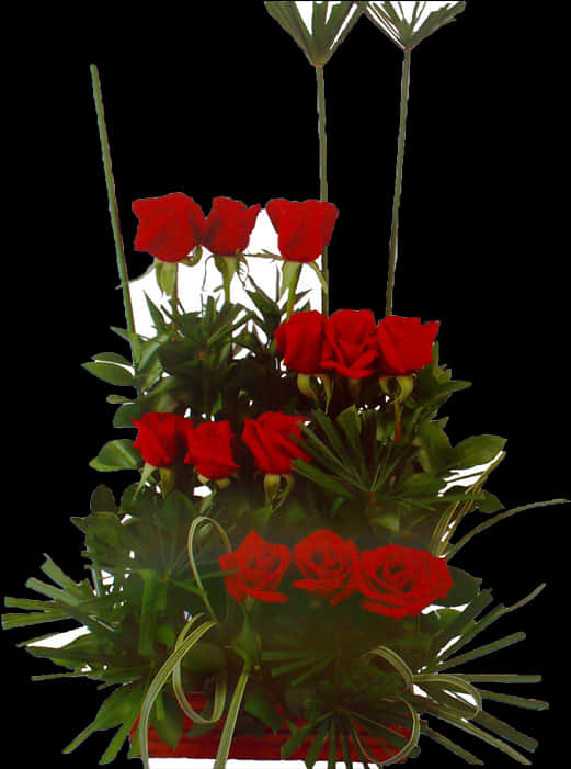 Elegante arreglo de rosas rojas Fondos de pantalla