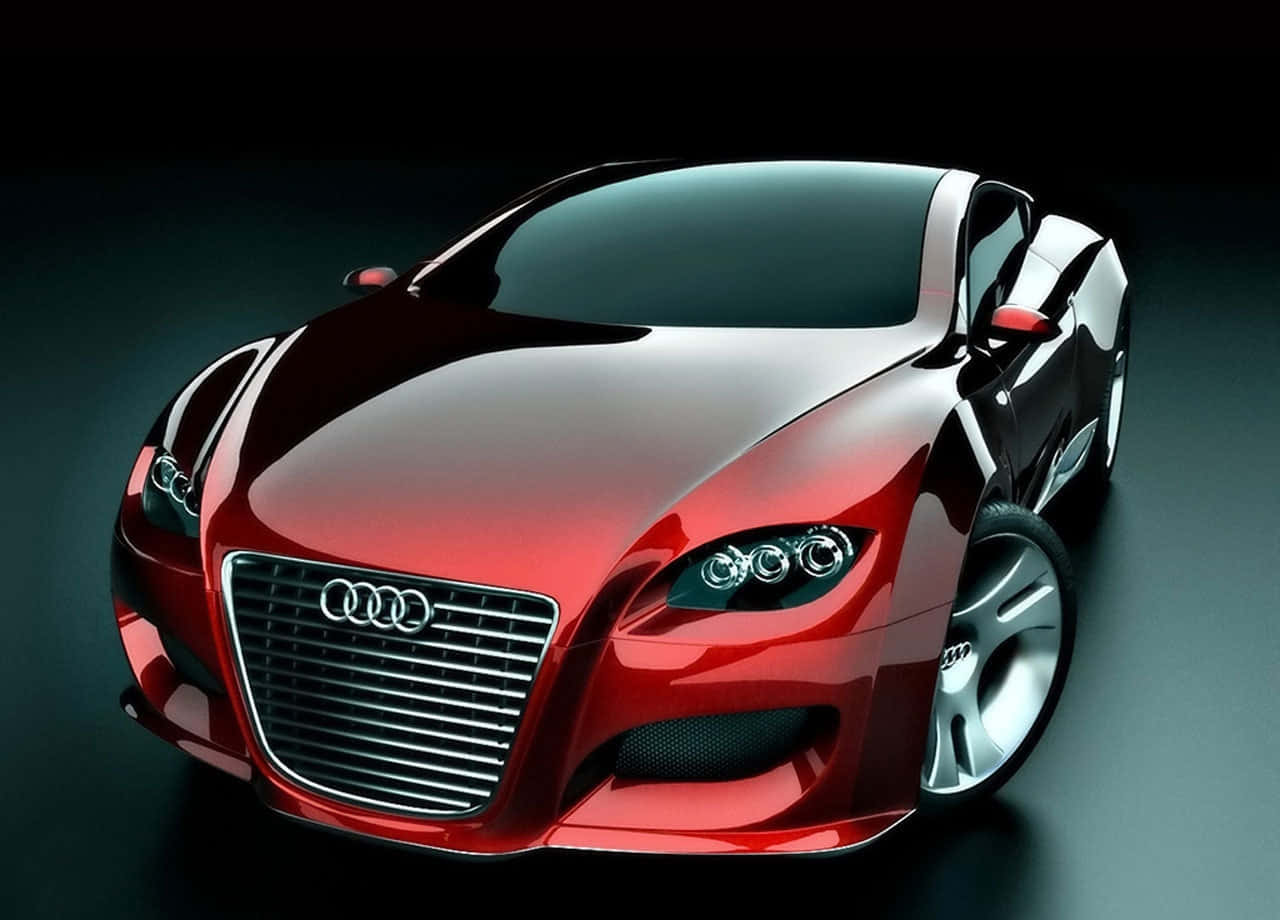 Elegante auto deportivo rojo en entorno urbano Fondos de pantalla