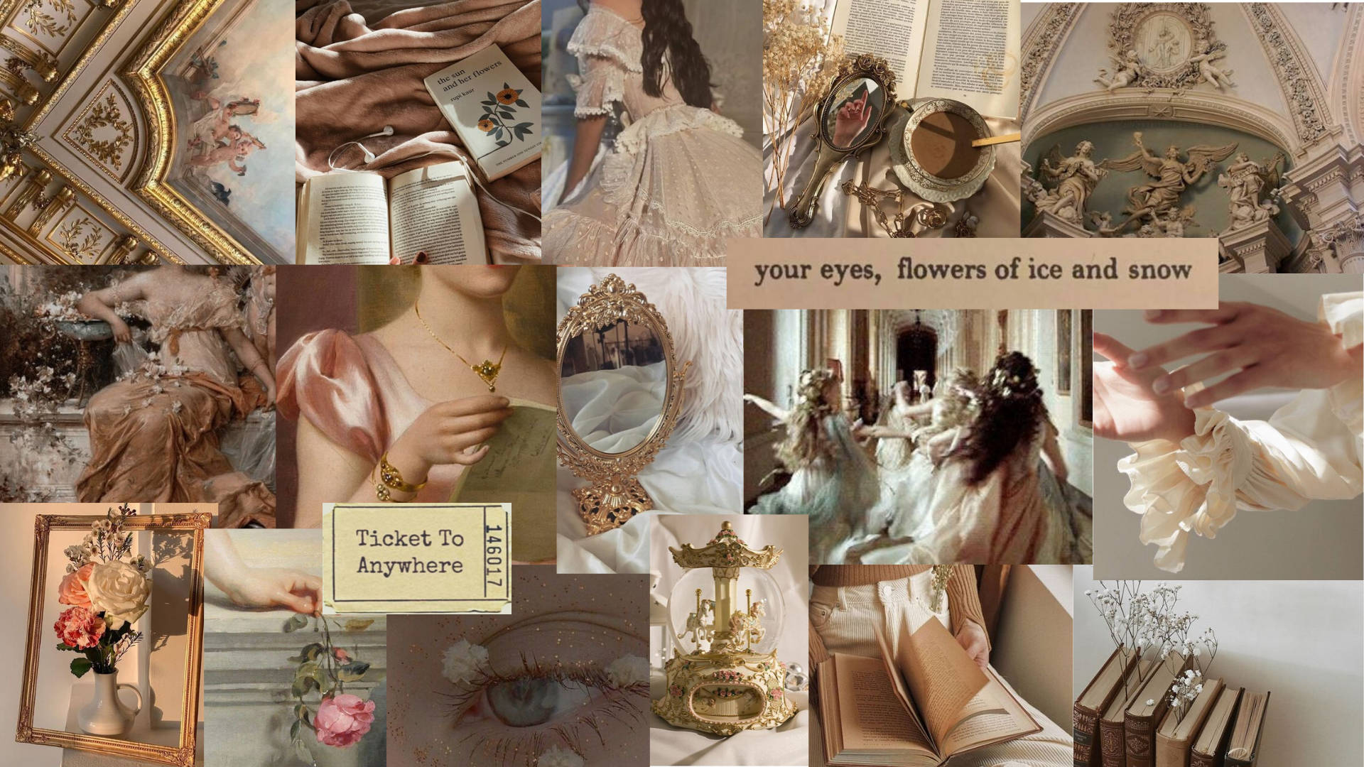 Elegante Collage Princesa Estética para Computadora Fondos de pantalla